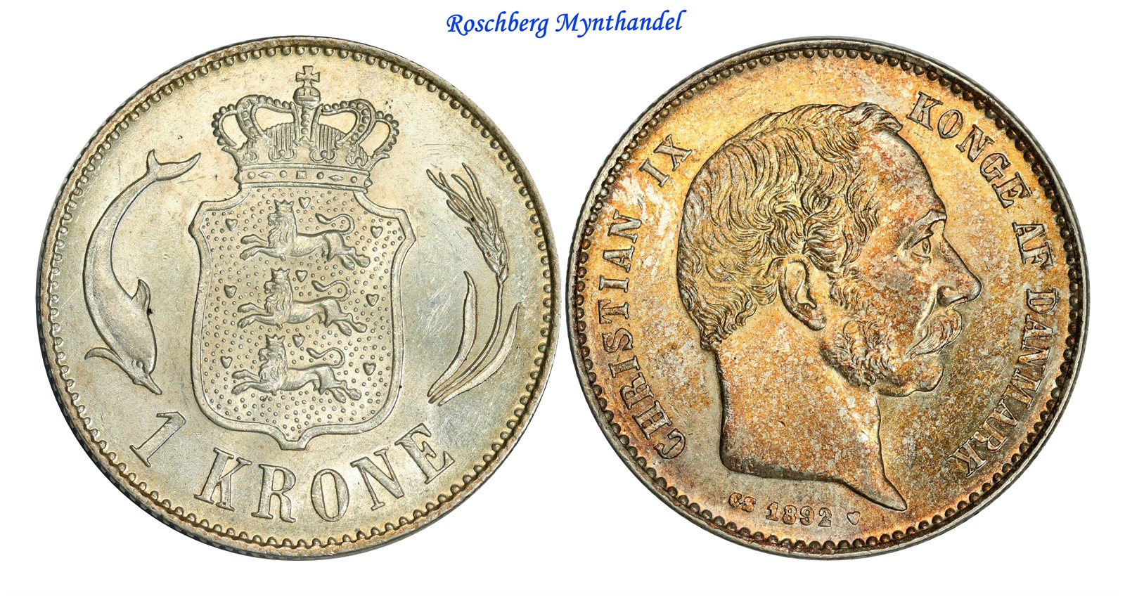 DENMARK. 1 Krone 1892 UNC