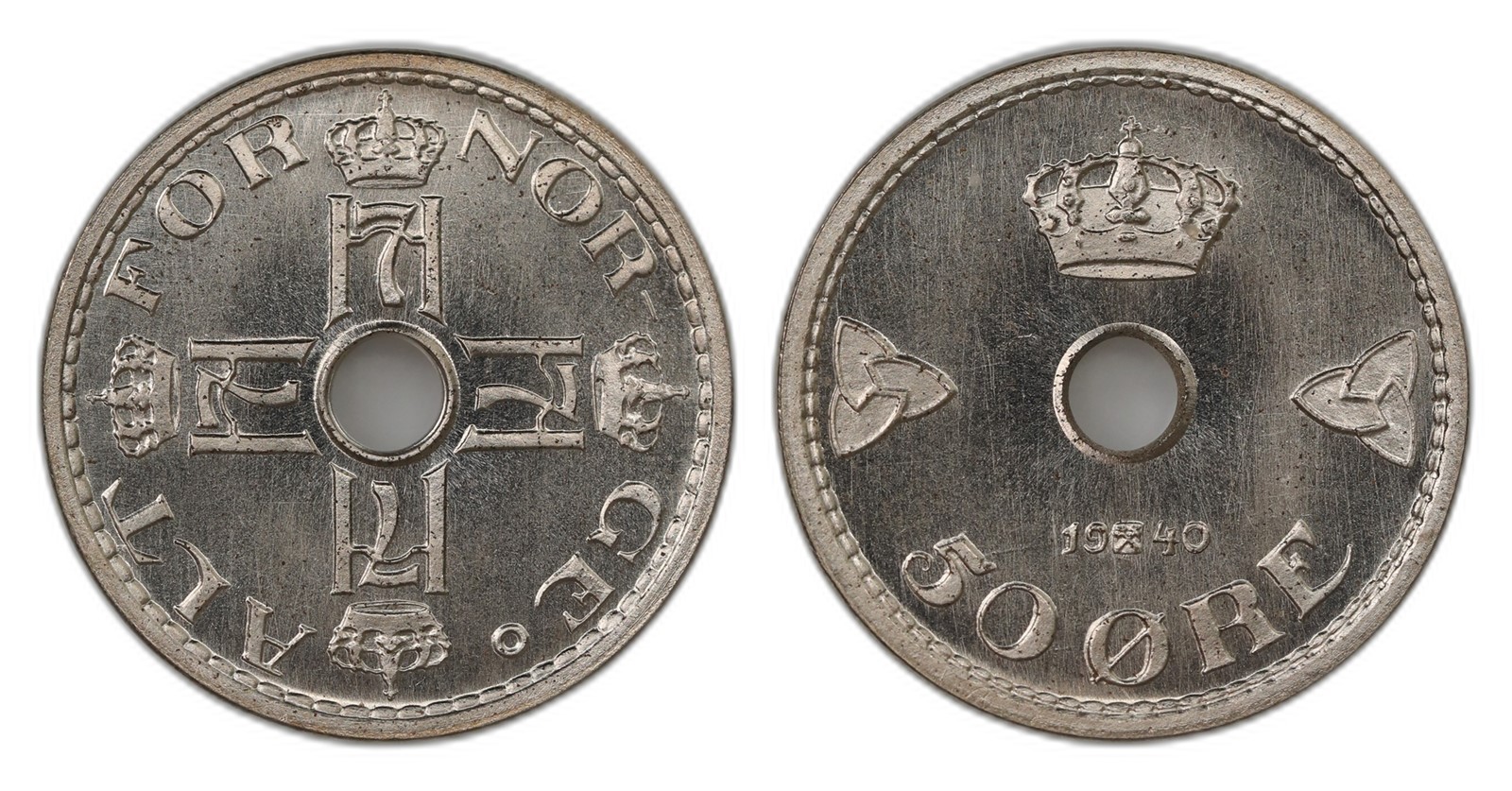 Norway. Haakon VII. 50 Øre 1940. Kv PRAKTEX.