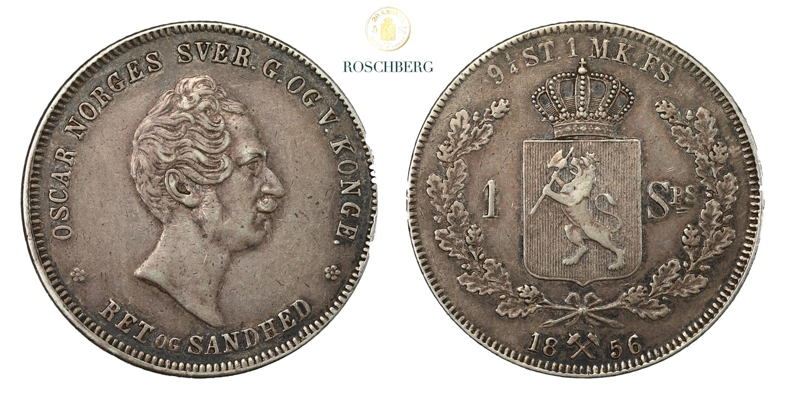 Norge 1 Speciedaler 1856 Kv 1+