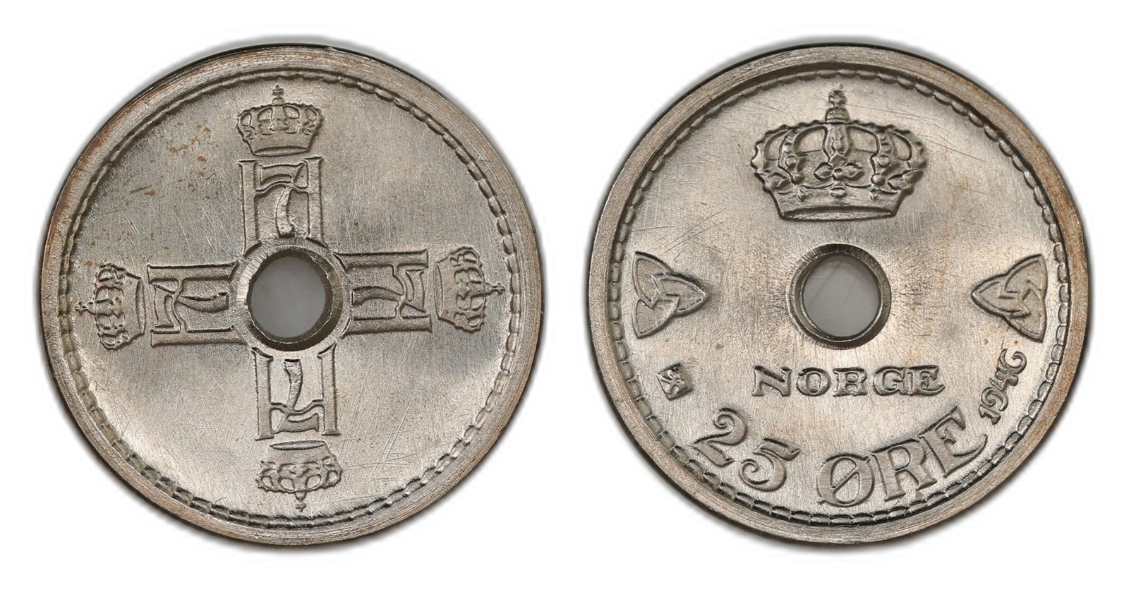 Norway. Haakon VII. 25 Øre 1946. Kv PRAKTEX.