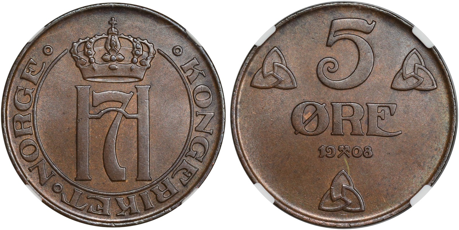 5 Øre 1908 NGC MS63BN