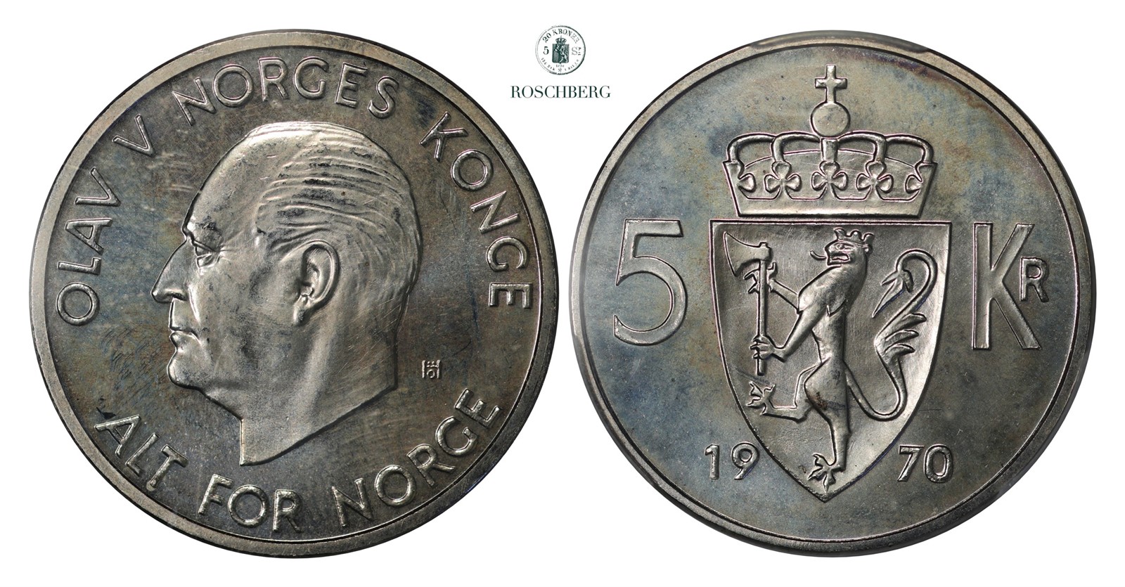 5 Kroner 1970 PCGS MS67