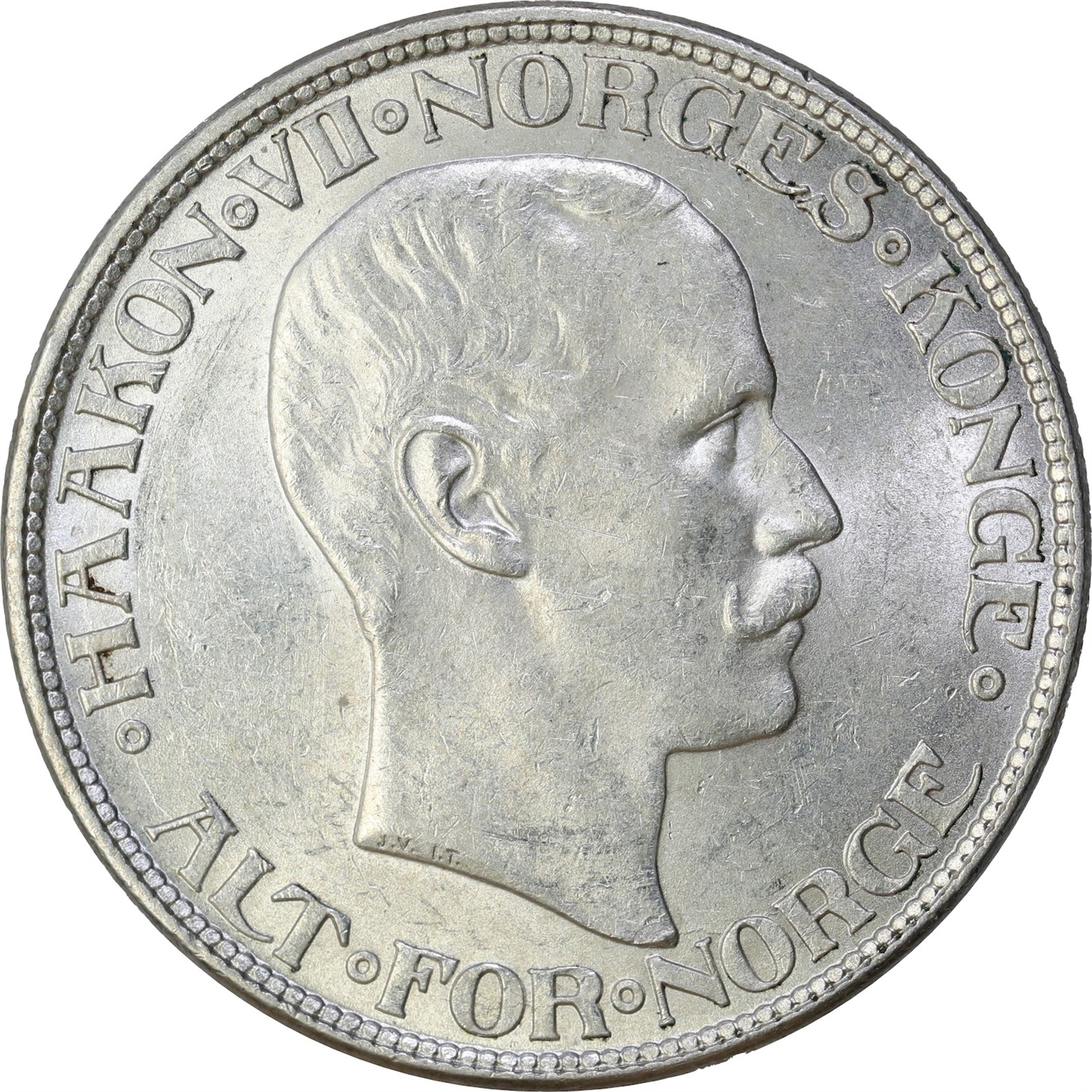 NORWAY. Haakon VII. 2 Kroner 1916 Kv 0/01 (UNC)