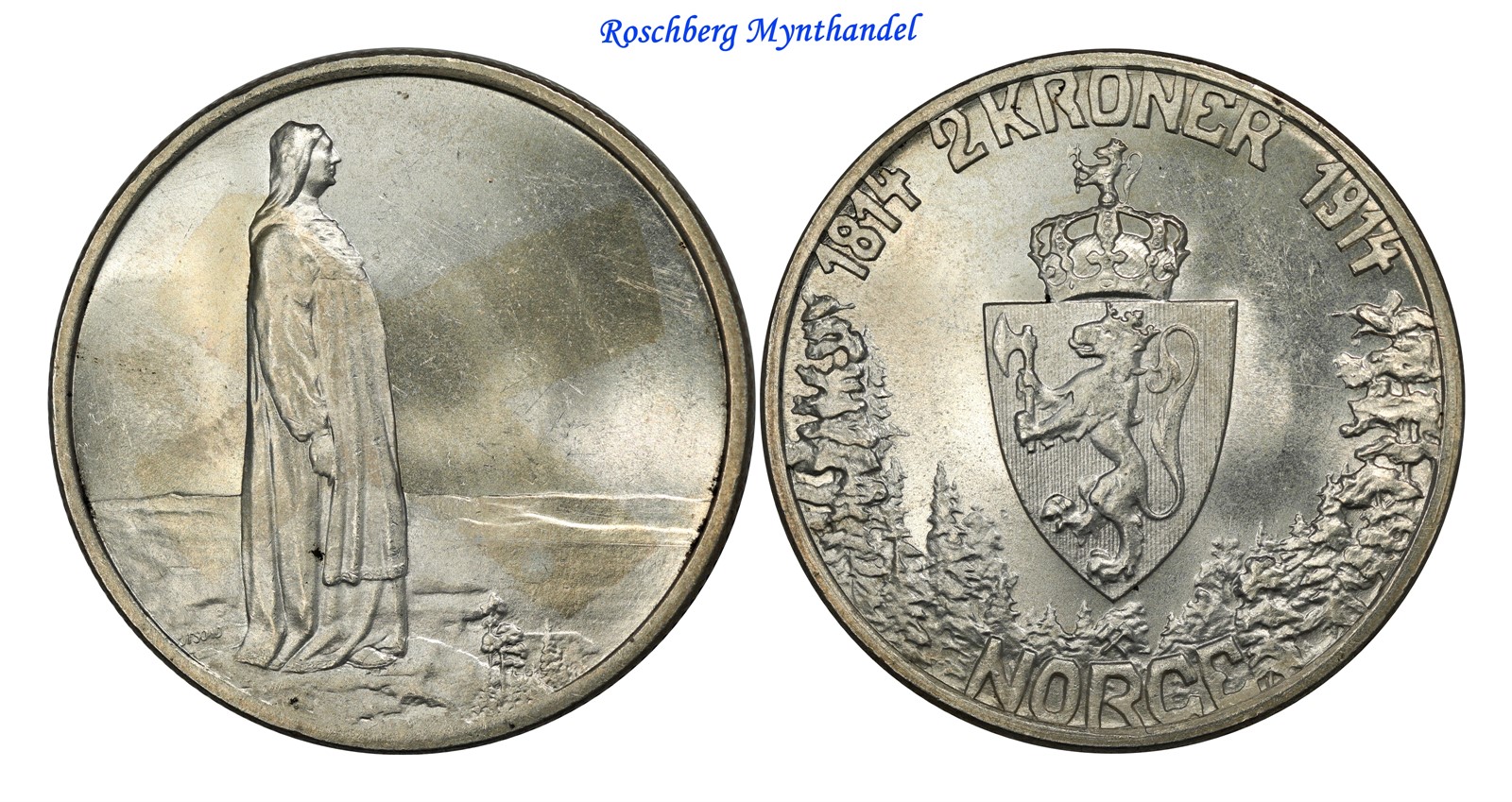 2 Kroner 1914 Mor Norge Kv 0 (UNC)