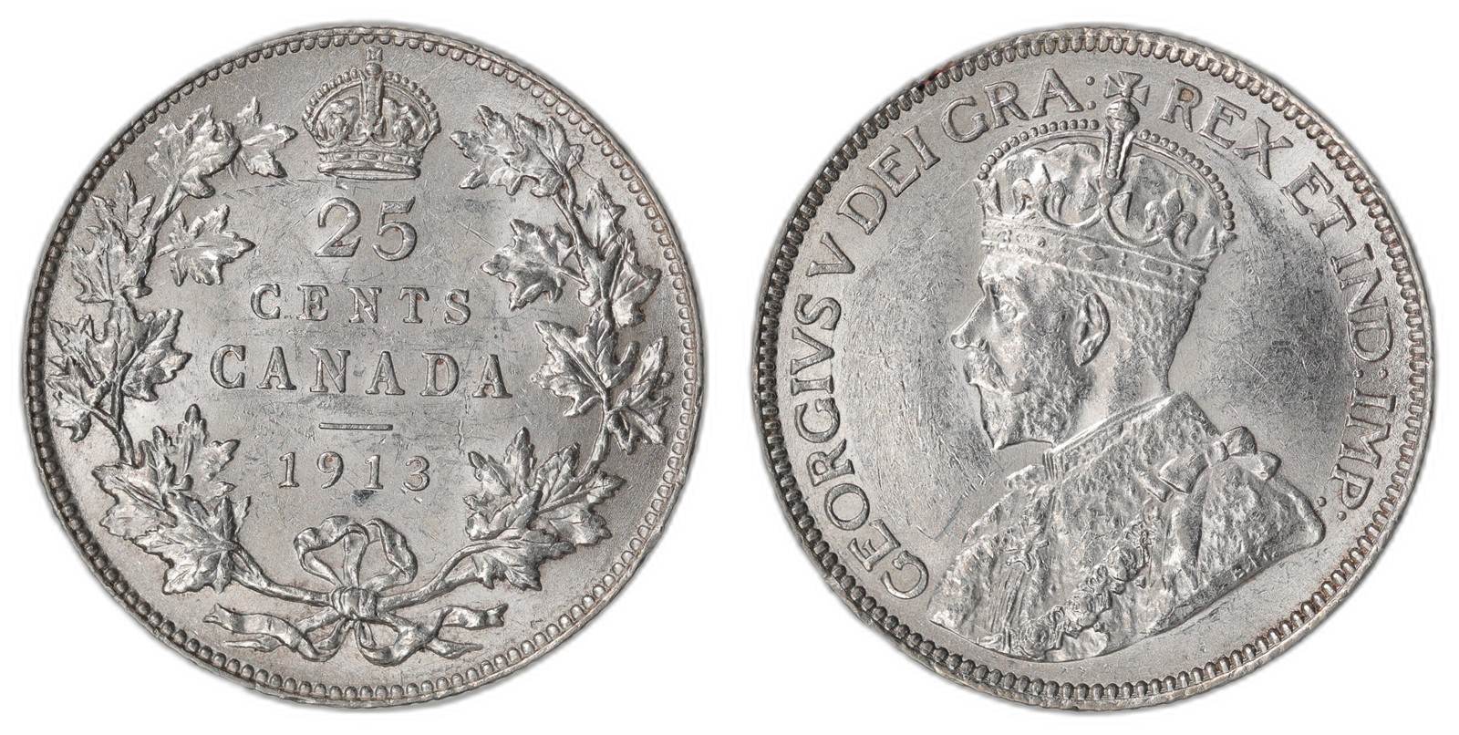 CANADA. George V. 25 Cents. 1913. UNC.
