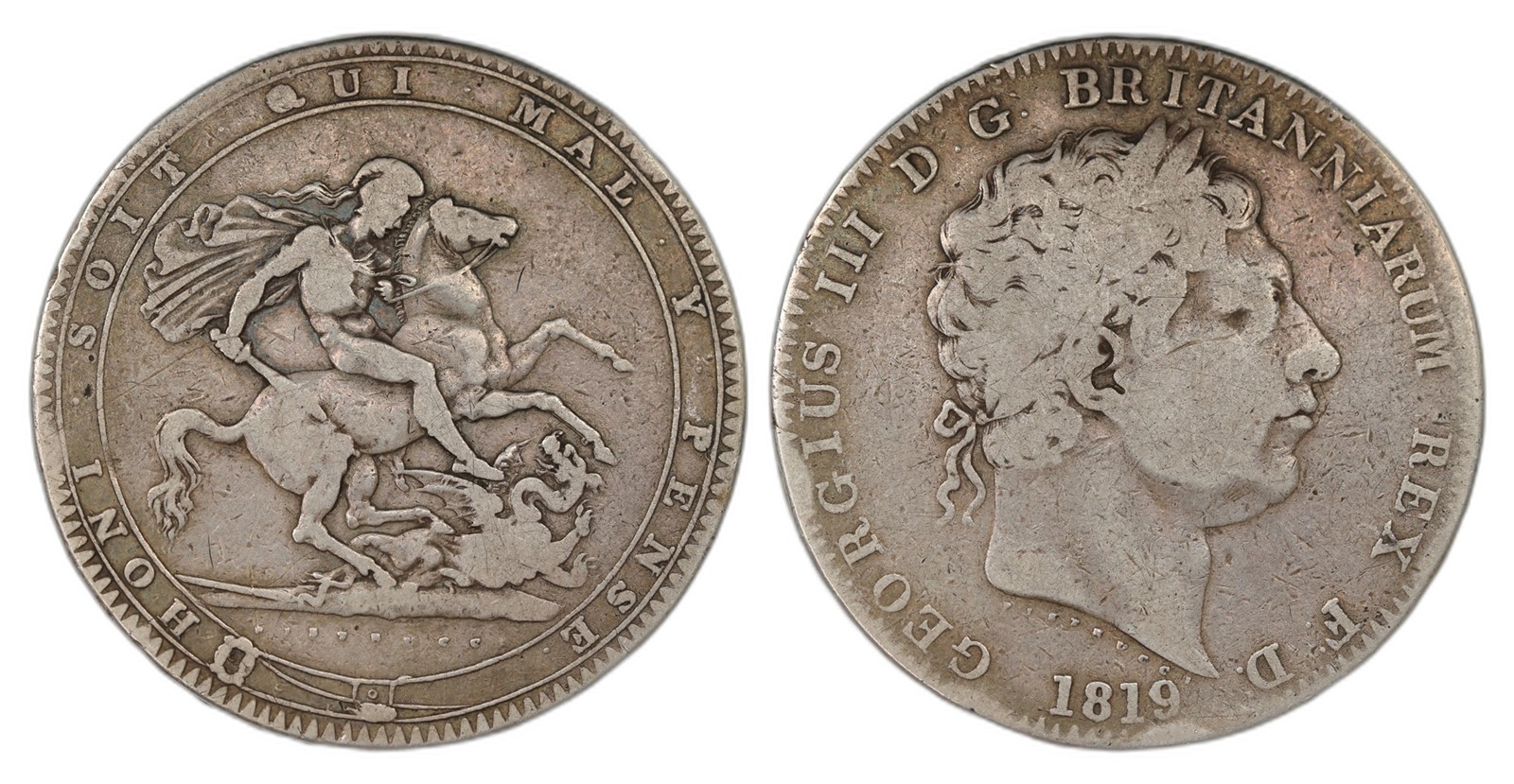 Great Britain. George III. Crown 1819. Kv F.