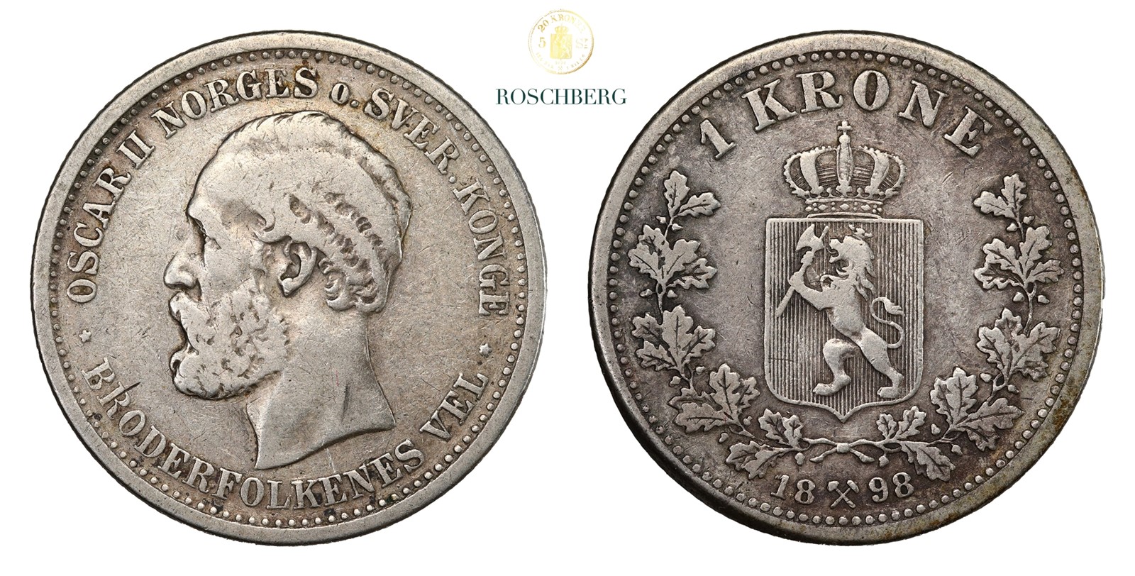 Norge 1 Krone 1898 Kv 1