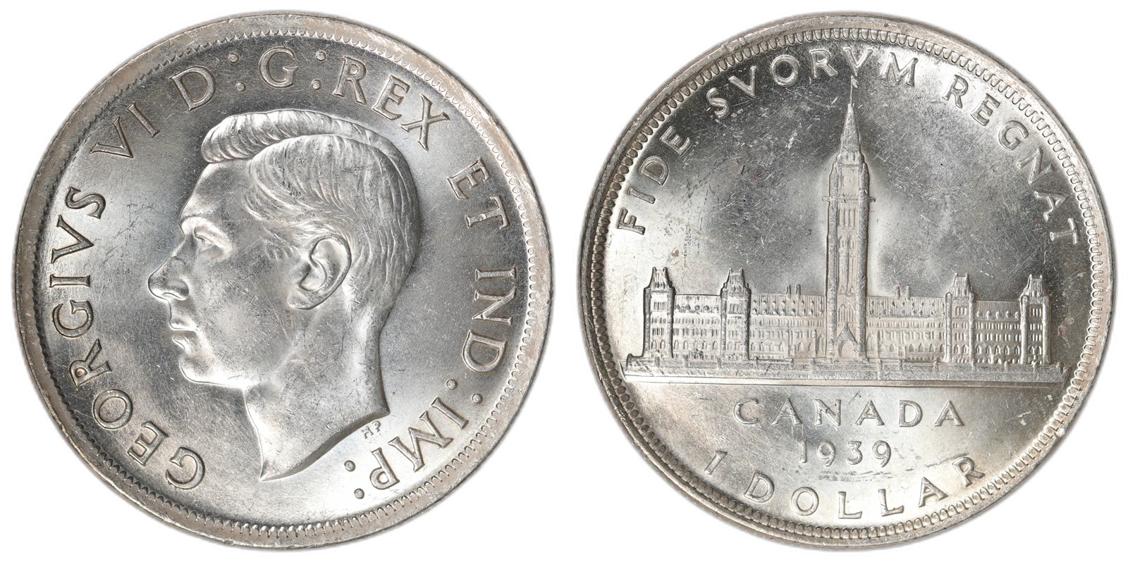 CANADA. George VI. 1 Dollar. 1939. UNC.