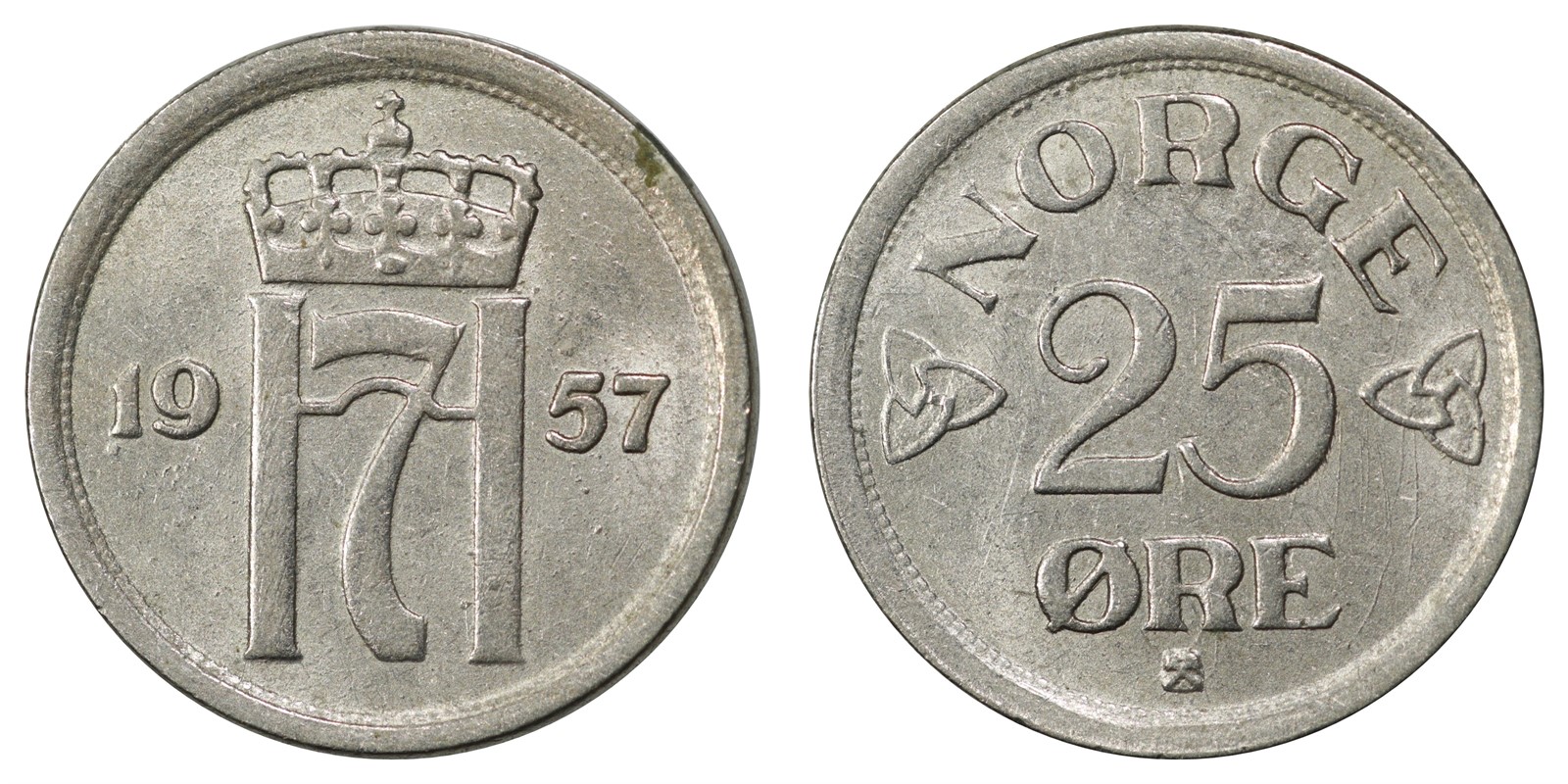25 Øre 1957 Plate Kv 01
