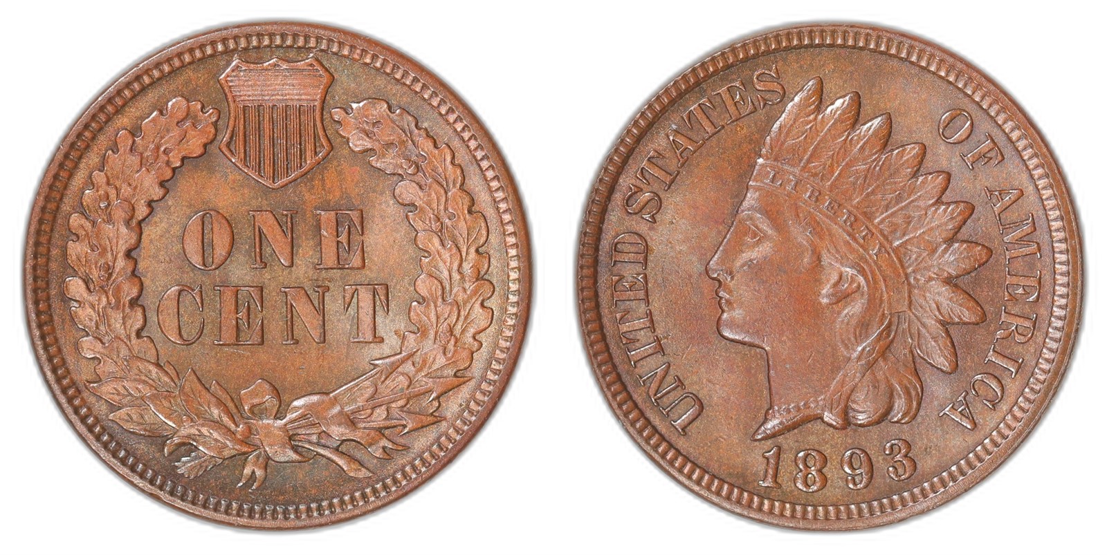 USA. 1 Cent. 1893. UNC.
