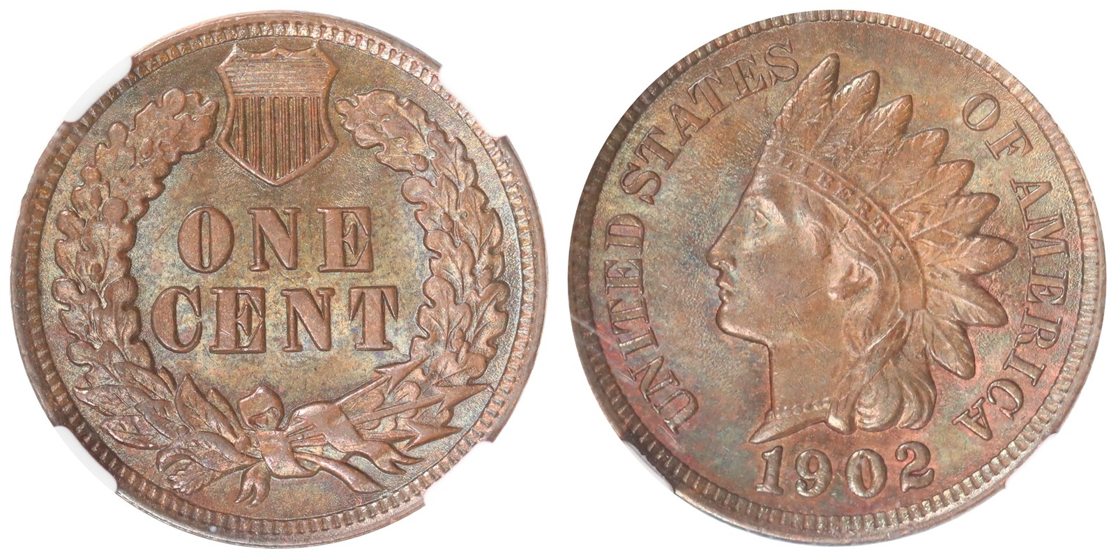 USA. 1 Cent. 1902. NGC MS62BN.