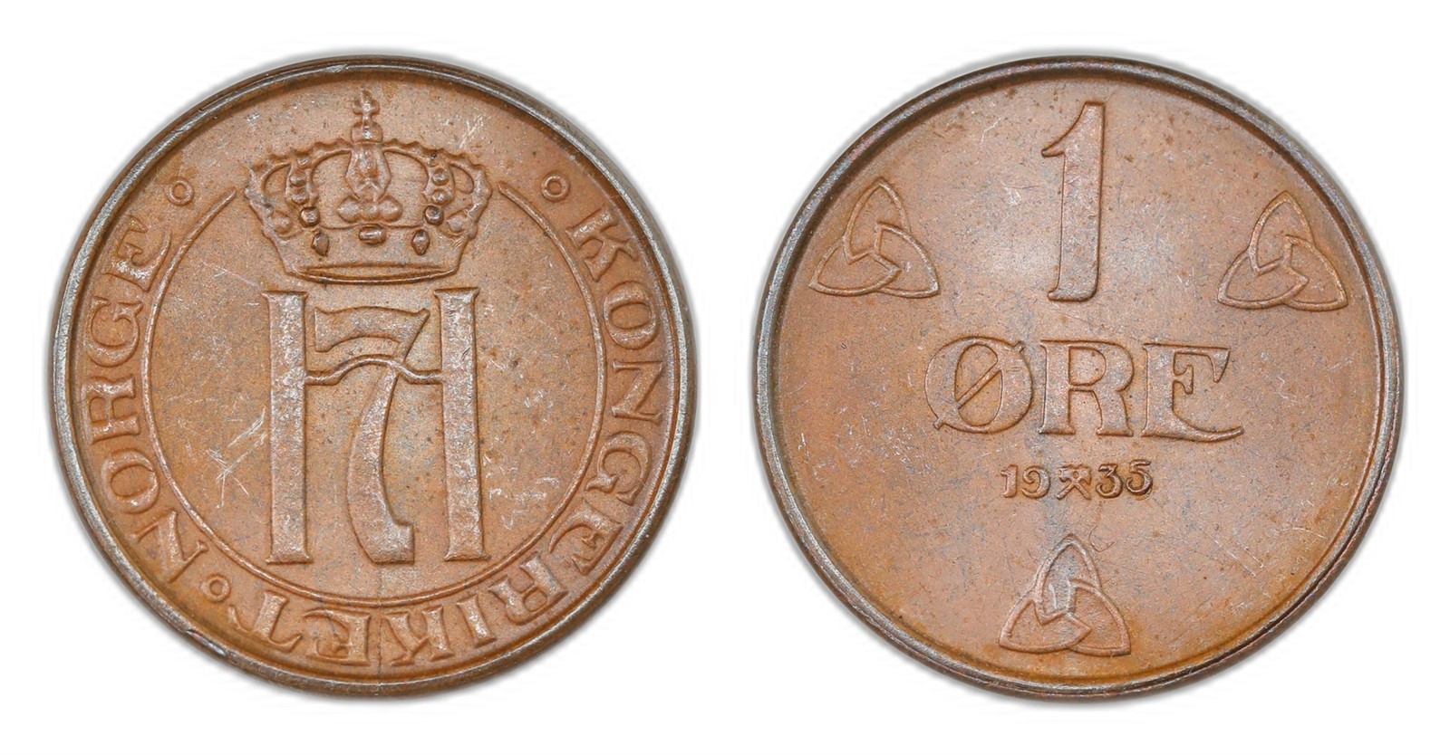 Norway. Haakon VII. 1 Øre 1935. Kv 0.