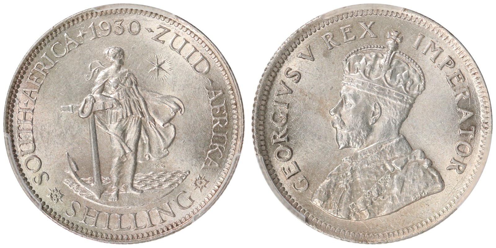 SOUTH AFRICA. George V. Shilling. 1930. PCGS MS62.