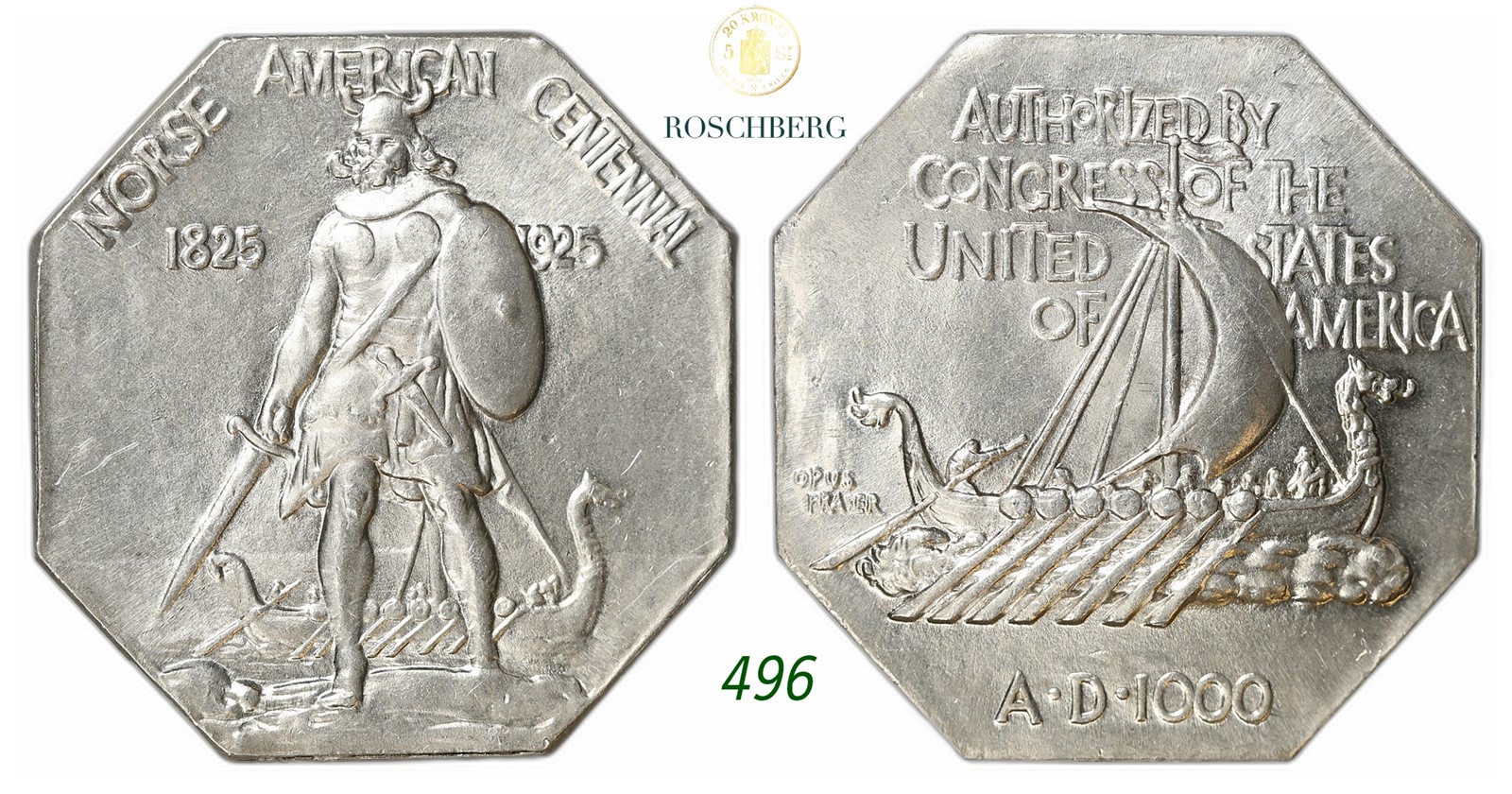 USA. Medal. Norse American 1925-Thick.