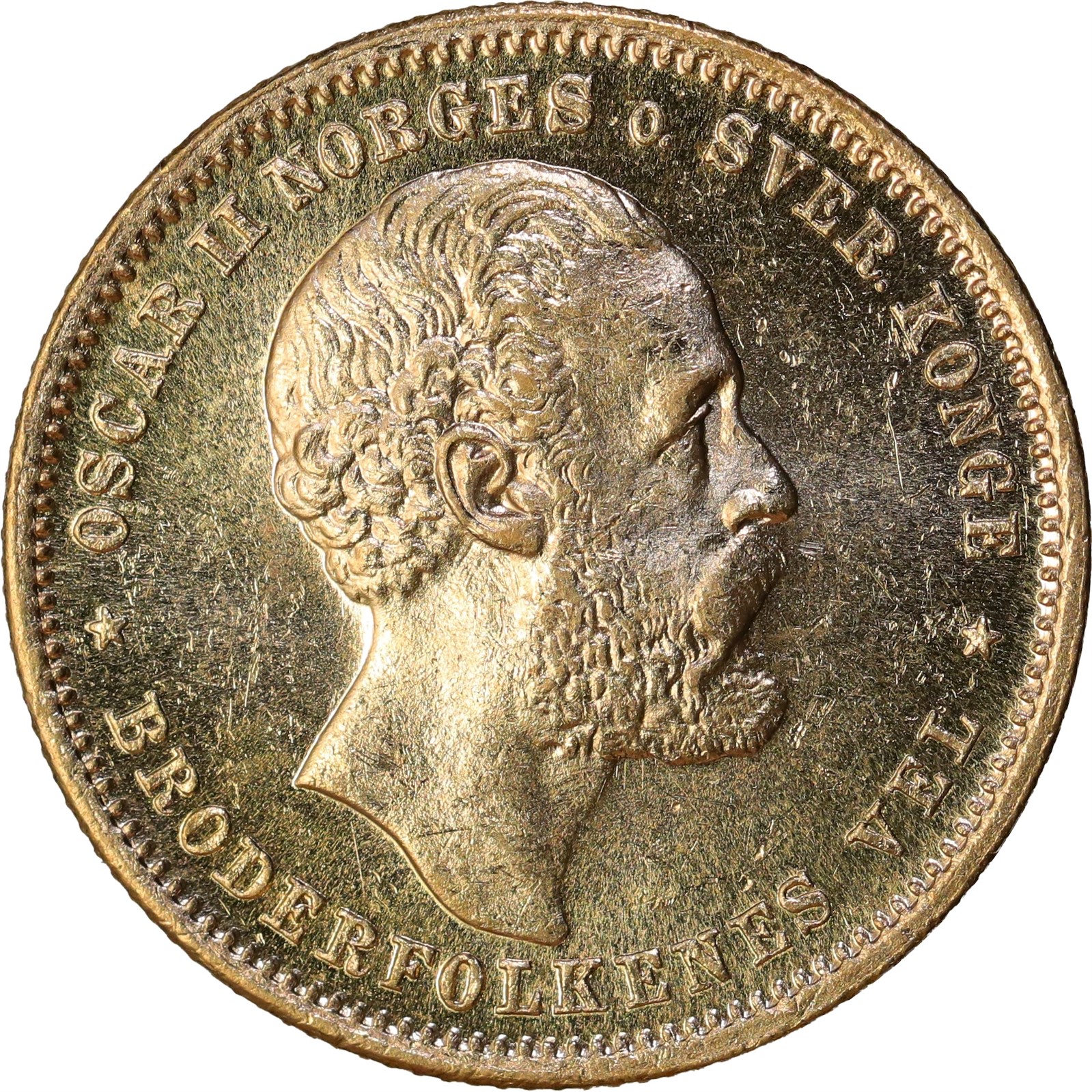 NORWAY. Oscar II. 20 Kroner 1878 Kv 0/01 (UNC)