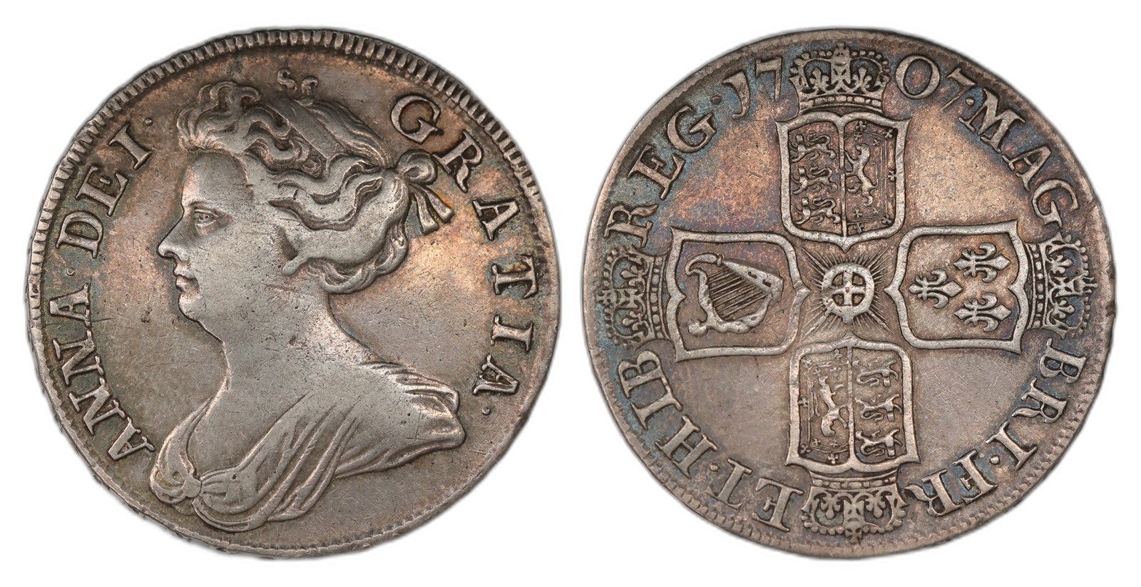 Great Britain. Anne. Half Crown 1707- Septimo. Kv XF.
