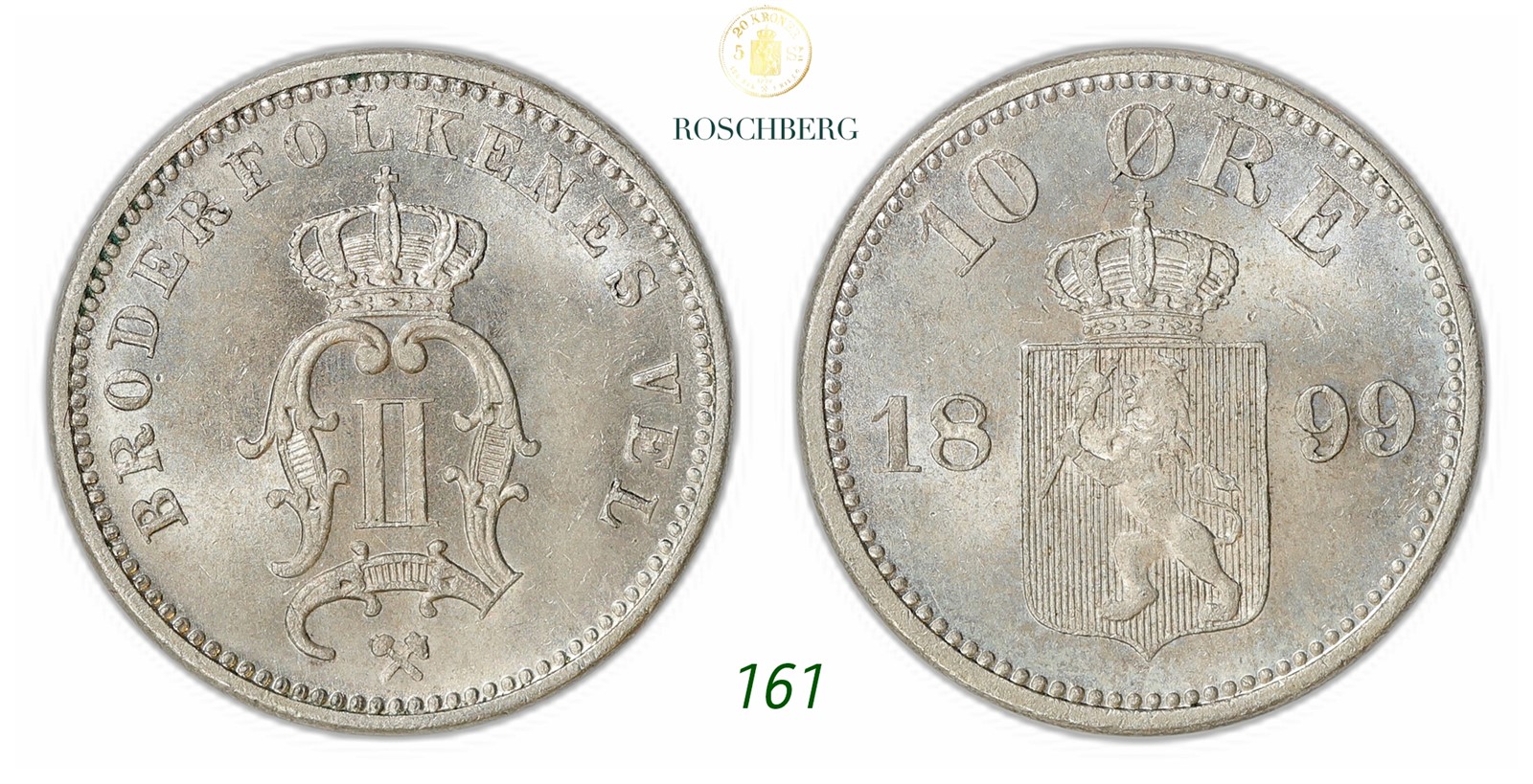 NORWAY. Oscar II. 10 Øre 1899.