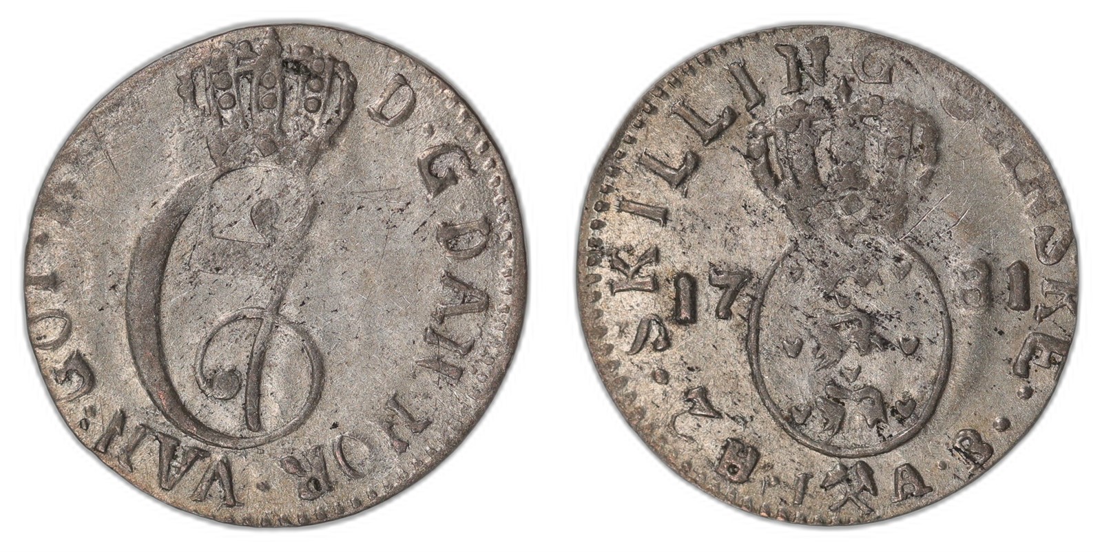 NORWAY. Christian VII. 2 Skilling 1781. Kv 01 (UNC).