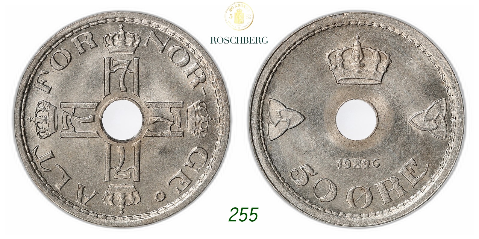 NORWAY. Haakon VII. 50 Øre 1926.