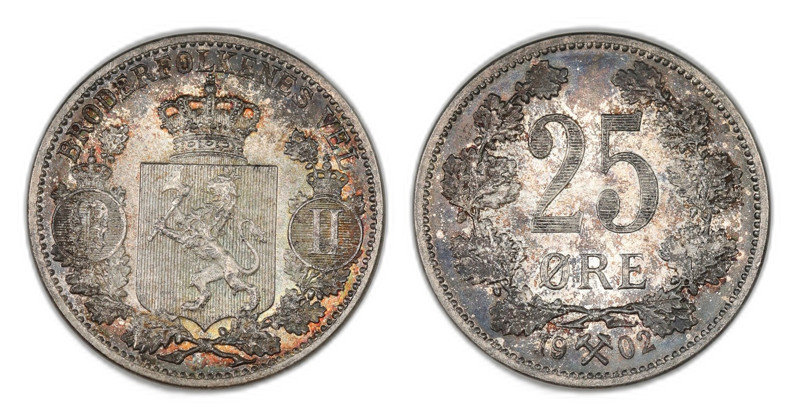 Norway. Oscar II. 25 Øre 1902. Kv 0.