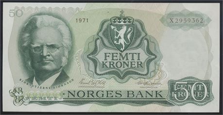 50 Kroner 1971 X Erstatning Kv 01