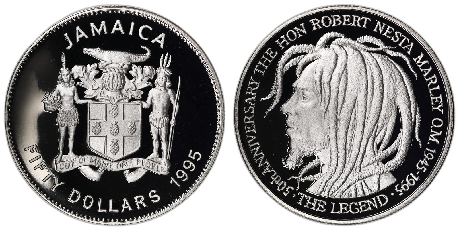JAMAICA. Republic. 50 Dollars. 1995. Proof.