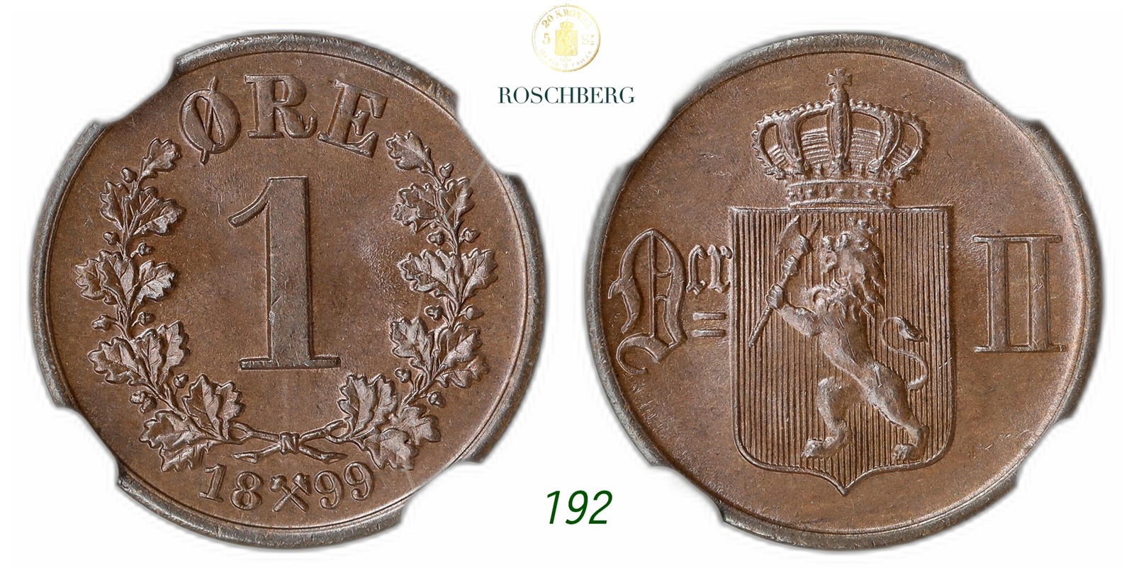 NORWAY. Oscar II. 1 Øre 1899.