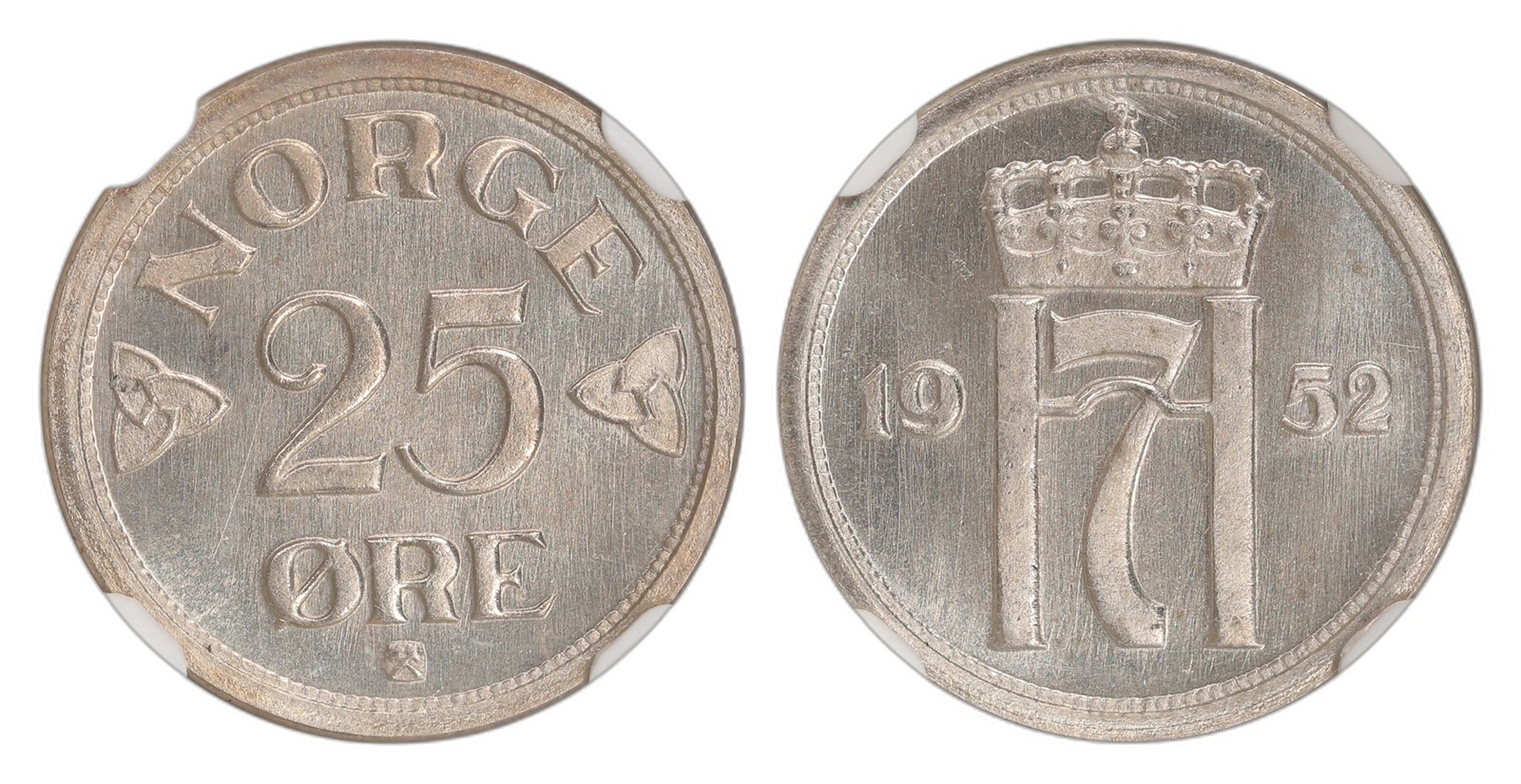 Norway. Haakon VII. 25 Øre 1952. Kv NGC MS66.