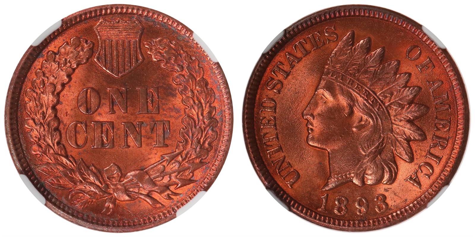 USA. 1 Cent. 1893. NGC UNC DETAILS.