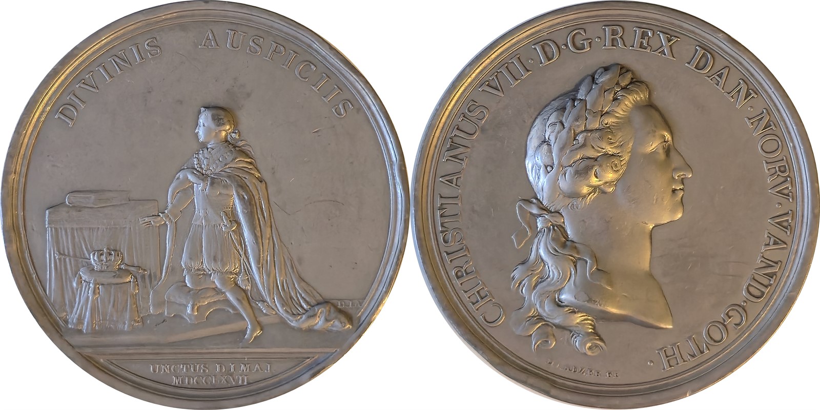 DANMARK. CHRISTIAN IV Salving 1767. Sølv. Kv 1+ (XF).