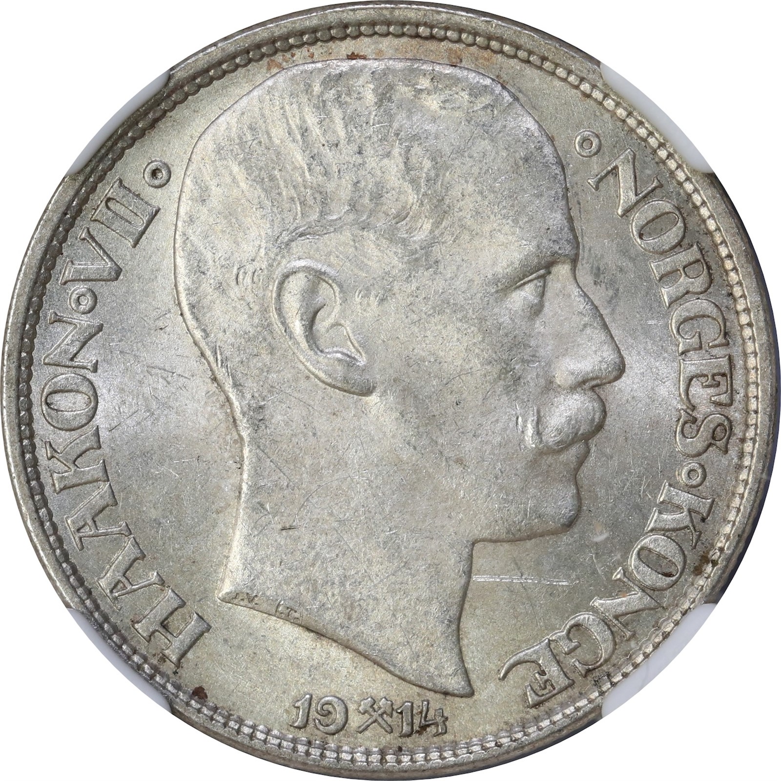 NORWAY. Haakon VII. 1 Krone 1914 NGC MS62