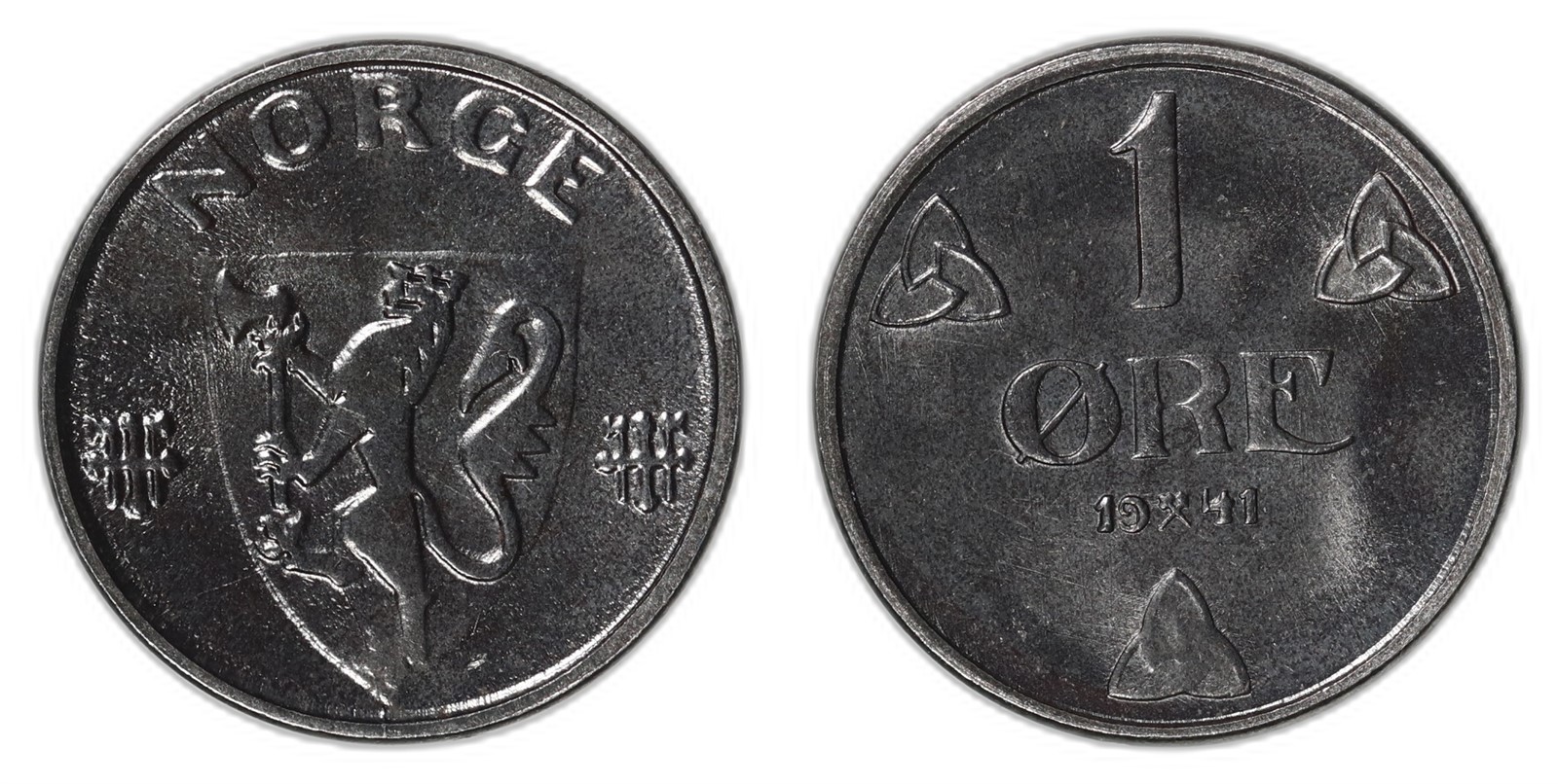 NORWAY. Haakon VII. 1 Øre. 1941. Kv 0 (UNC).