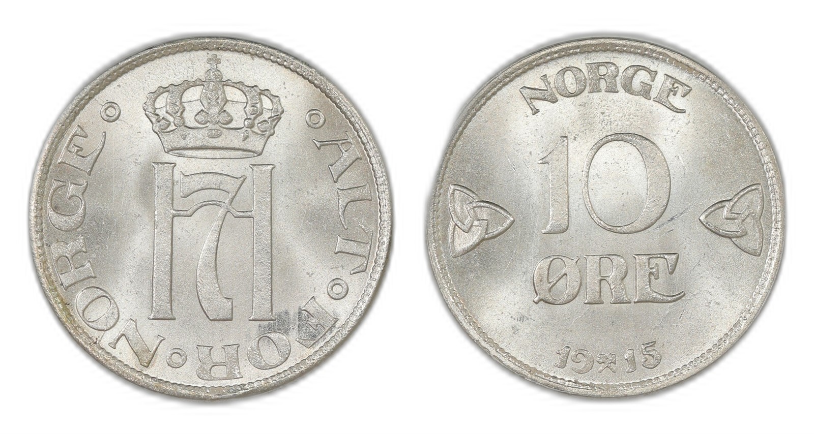 Norway. Haakon VII. 10 Øre 1915. Kv 0.