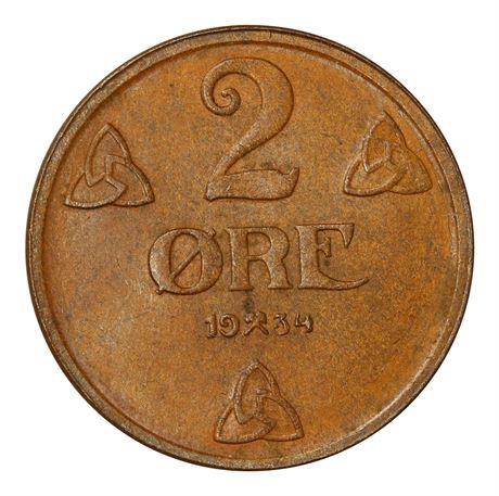 2 Øre 1934 Kv 0