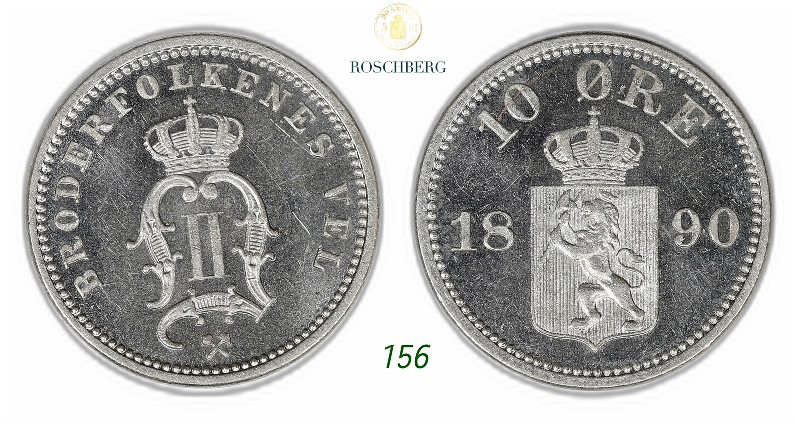 NORWAY. Oscar II. 10 Øre 1890.