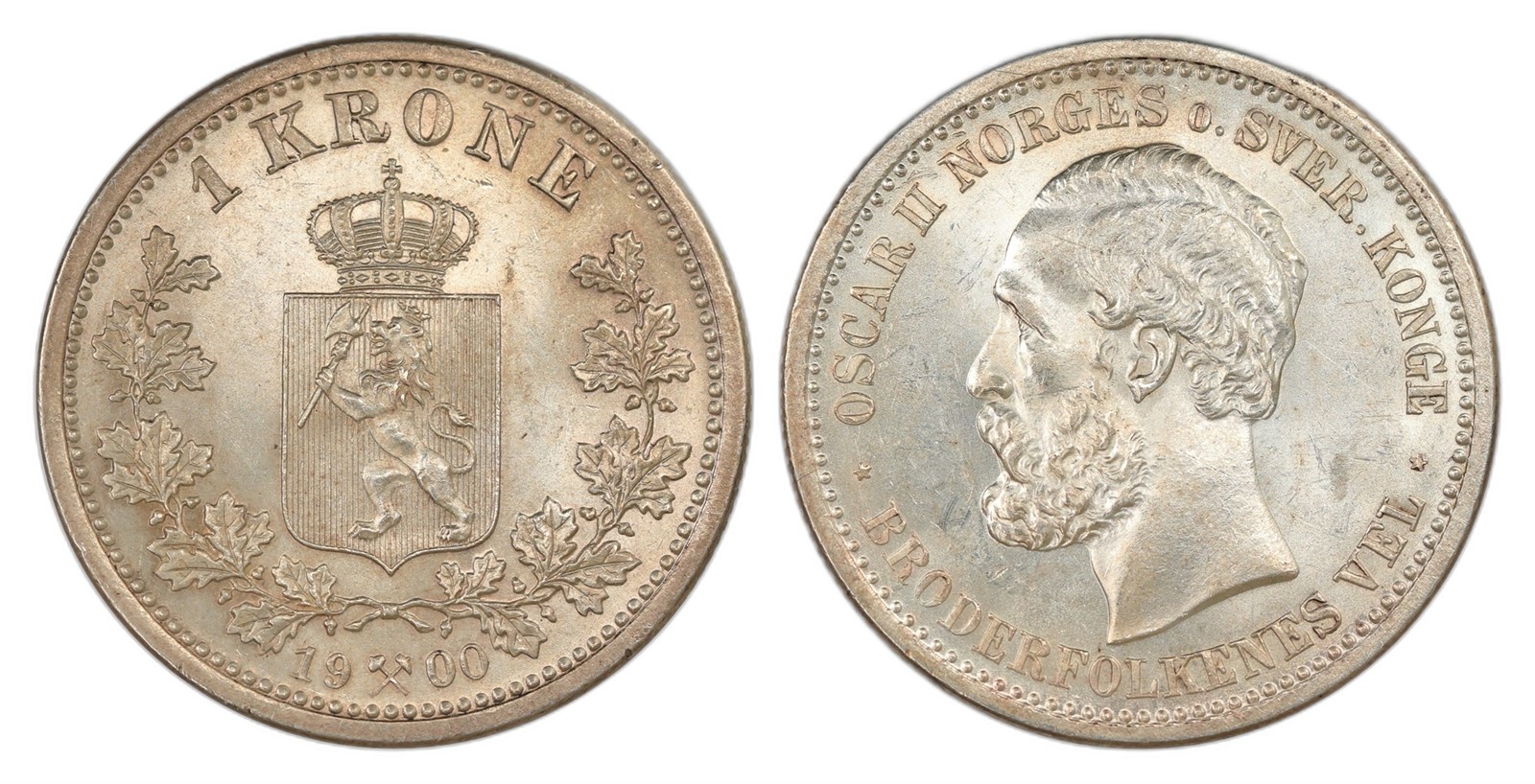 Norway. Oscar II. 1 Krone 1900. Kv 0.