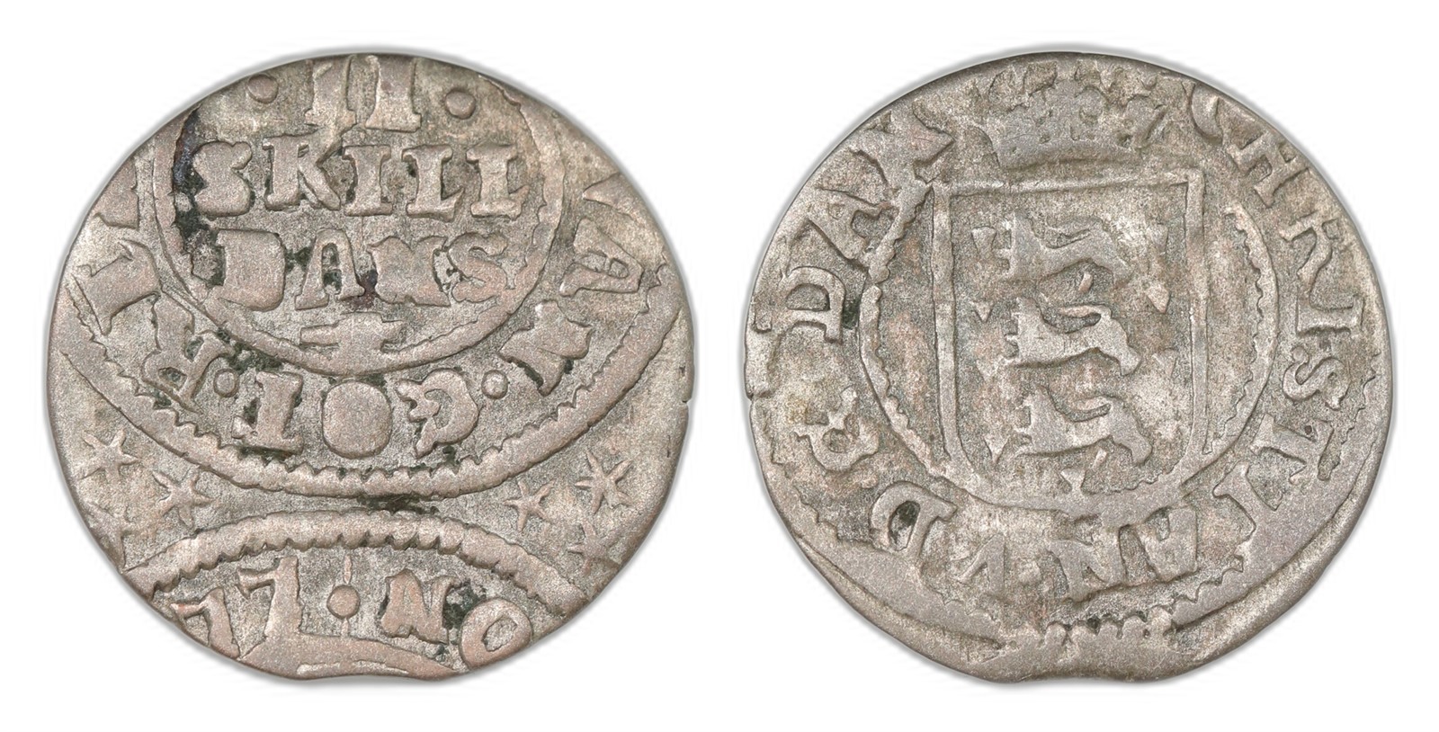 Norway/Denmark. Christian V. 2 Skilling 1677 Double Struck. Kv 1+.
