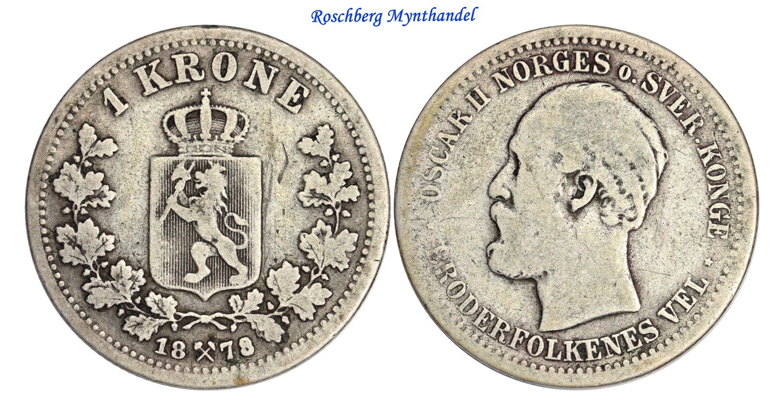 1 Krone 1878 Kv 1- (VG)
