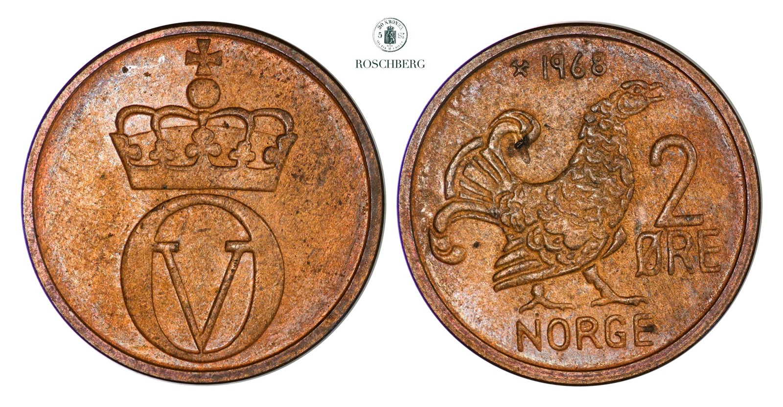 2 Øre 1968 Kv 0/01 (UNC)