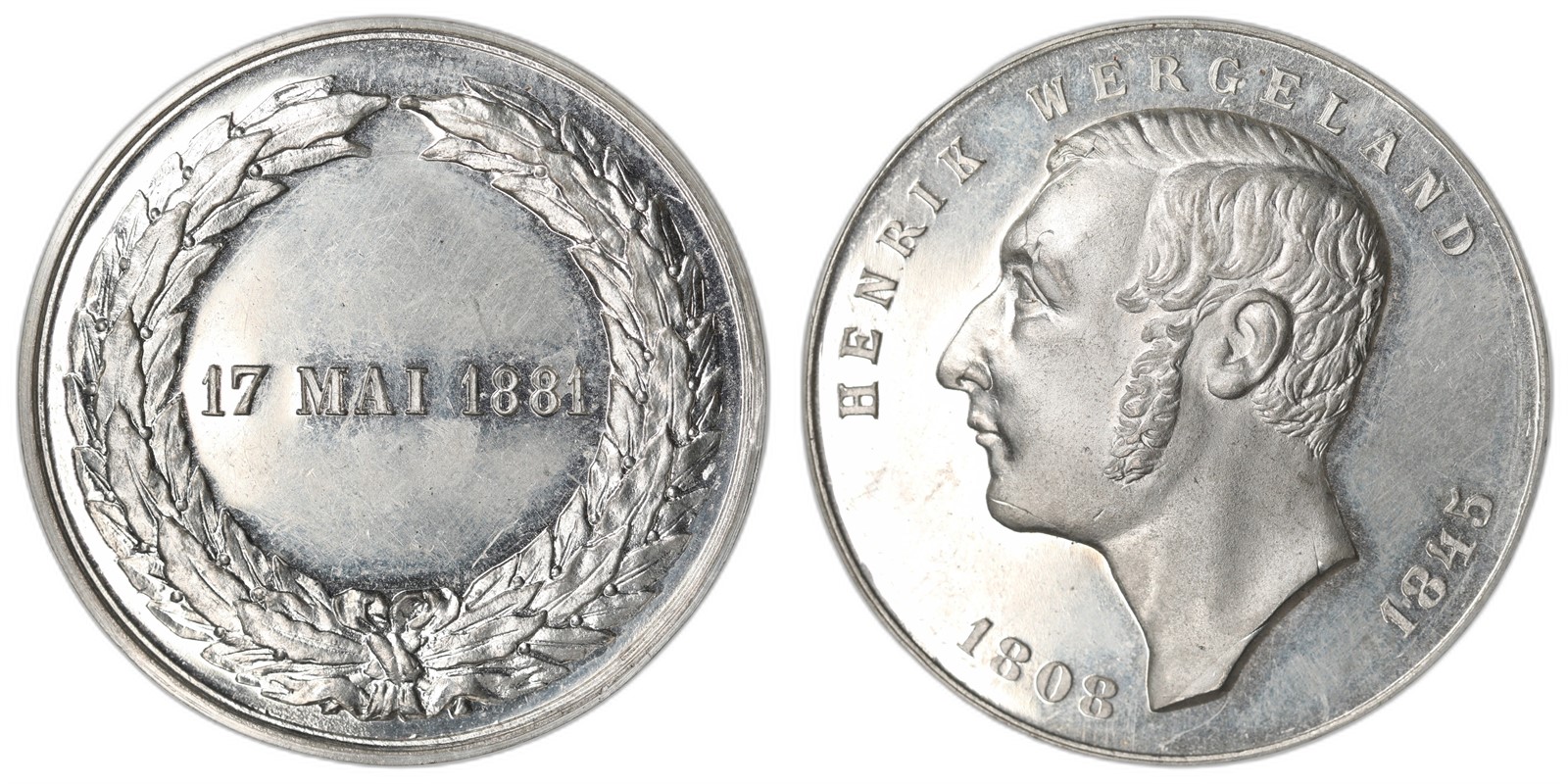17.Mai 1881 Henrik Wergeland. Aluminium. Kv 0 (UNC).