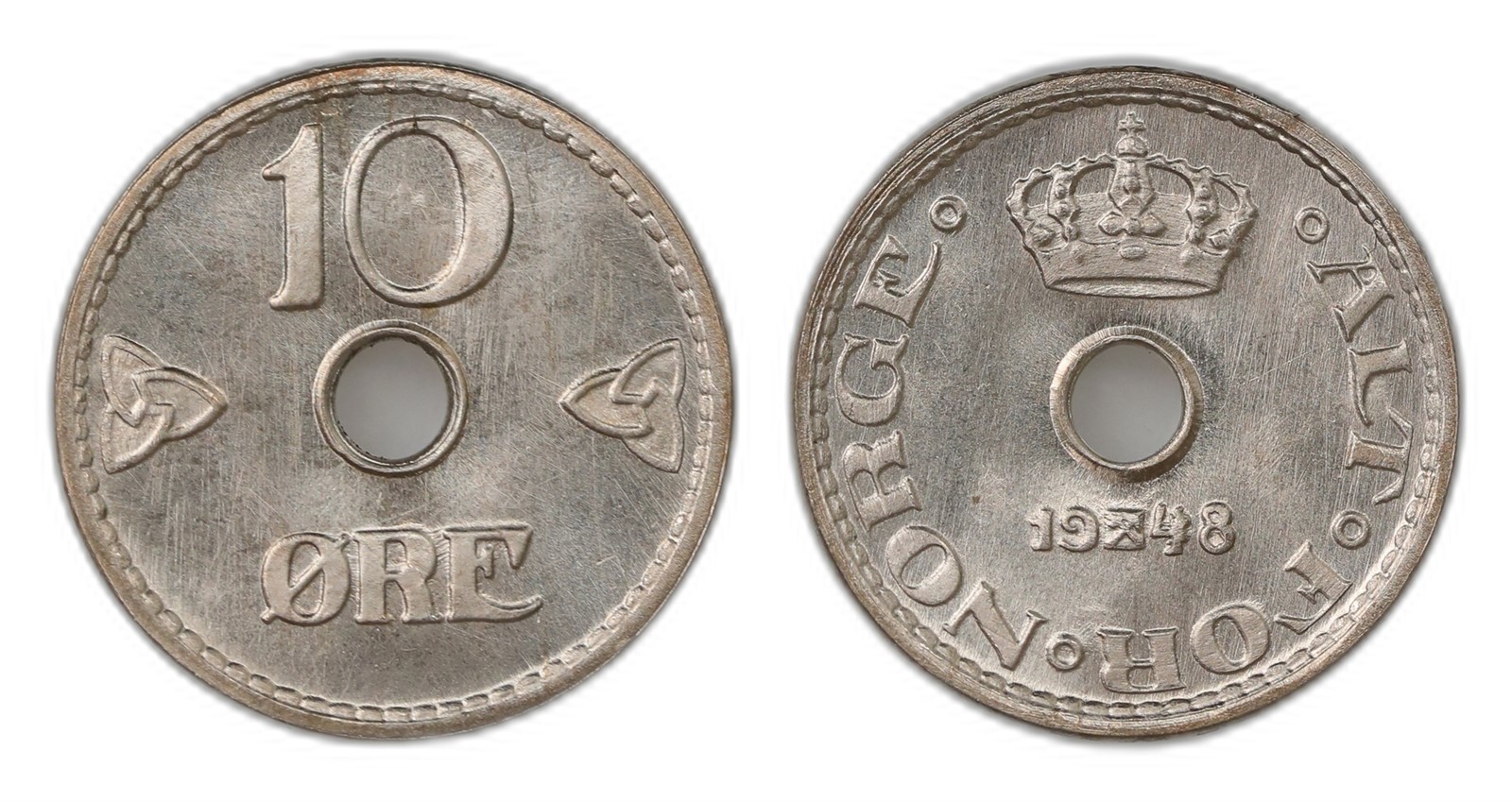 Norway. Haakon VII. 10 Øre 1946. Kv PRAKTEX.
