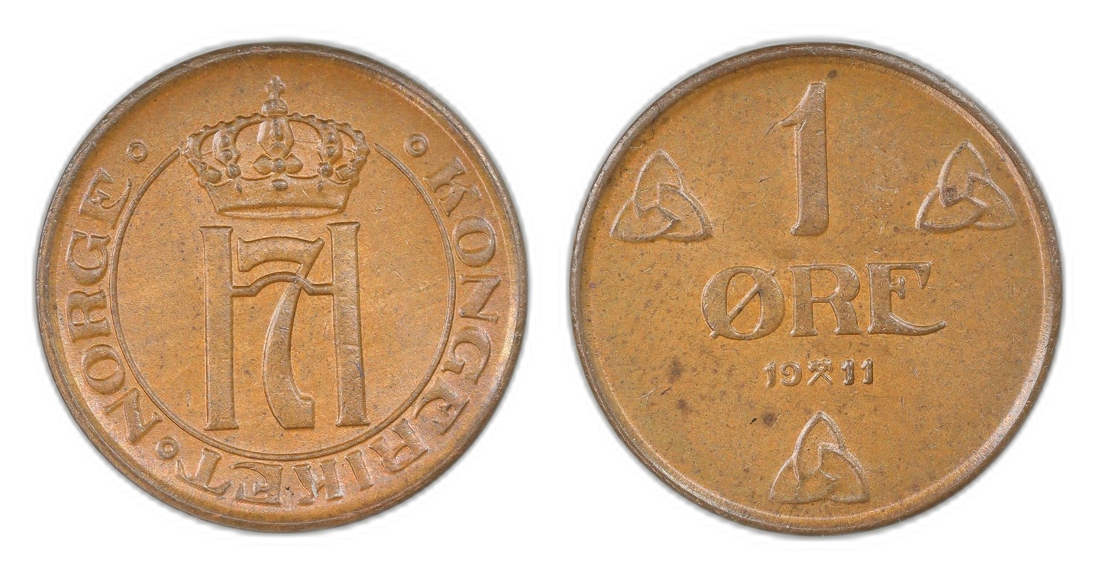 Norway. Haakon VII. 1 Øre 1911. Kv 0.