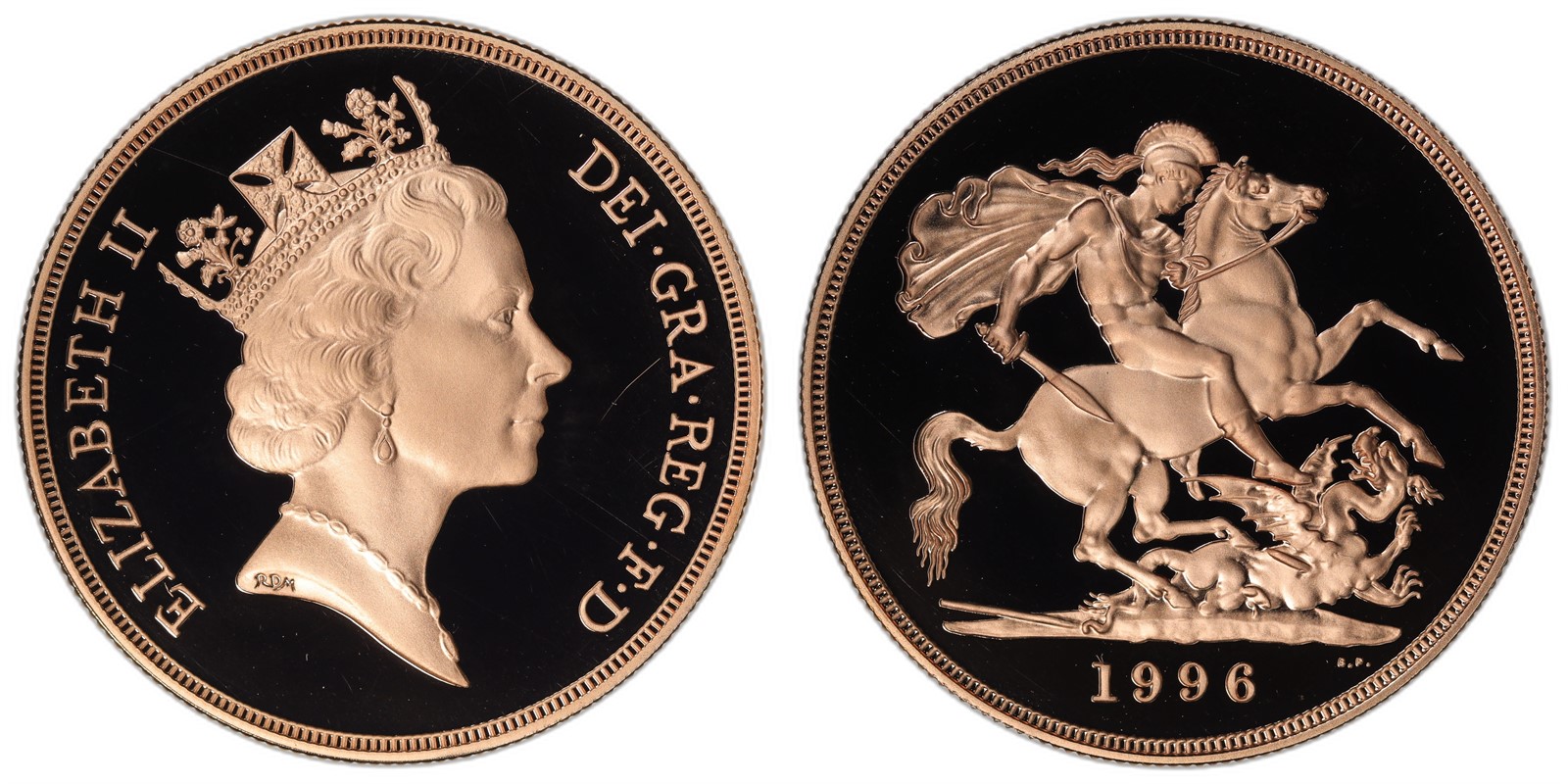 GREAT BRITAIN. Elizabeth II. 5 Pounds. 1996. PF.