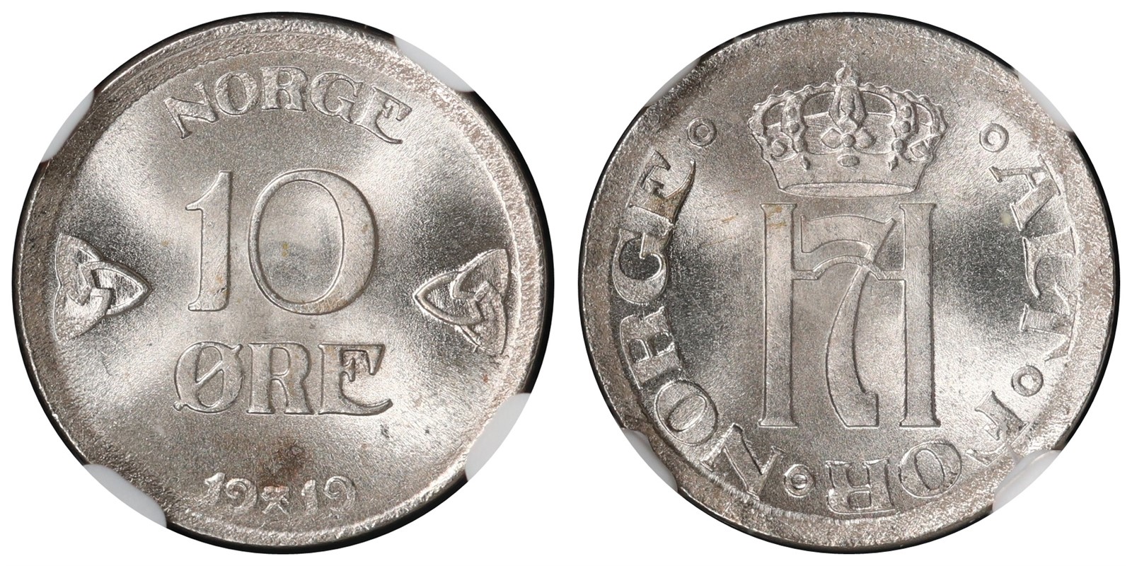 NORWAY. Haakon VII. 10 Øre 1919. NGC MS67 TOP POP.