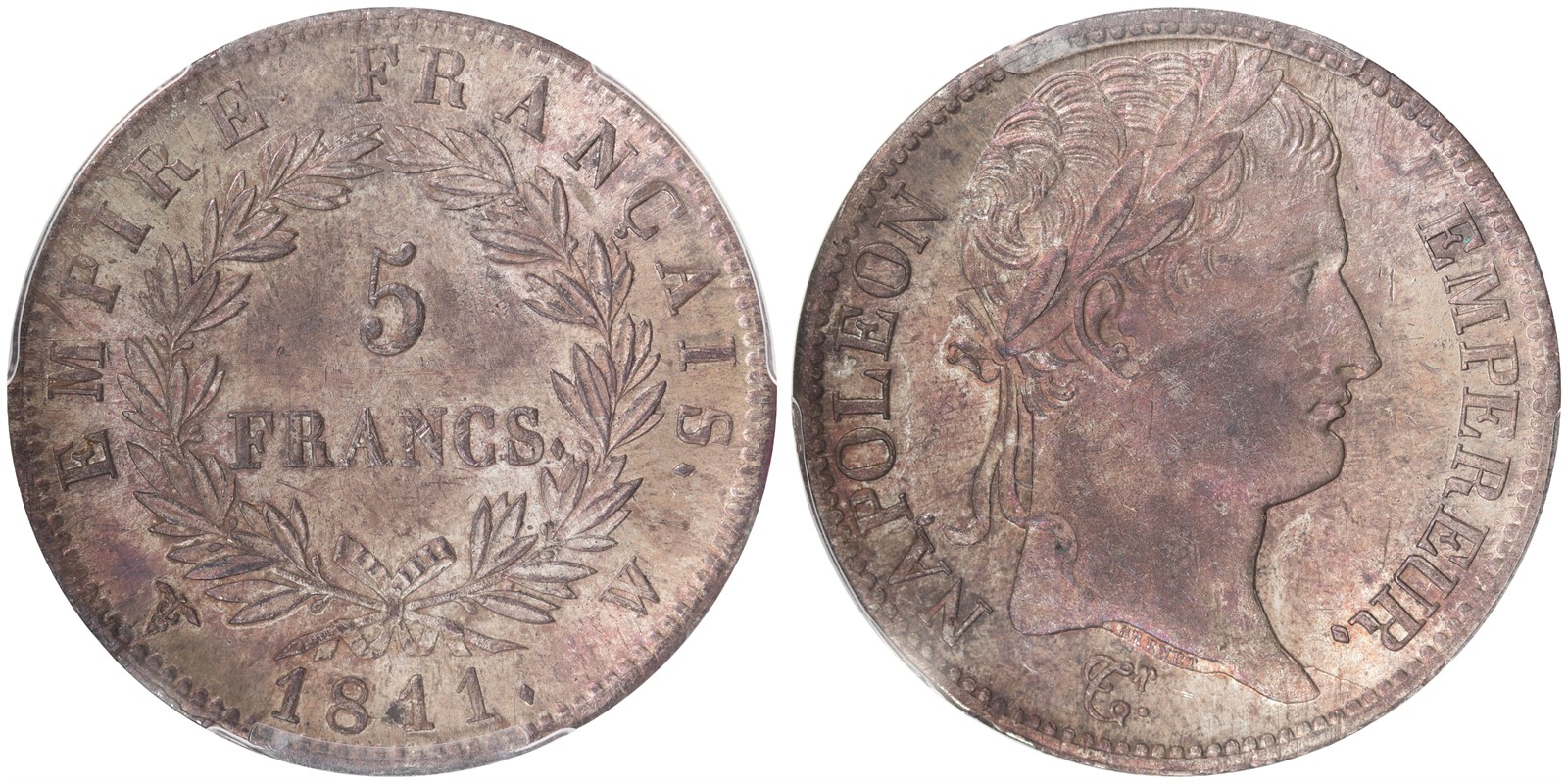 FRANCE. Napoleon I. 5 Francs. 1811-W. MS62.