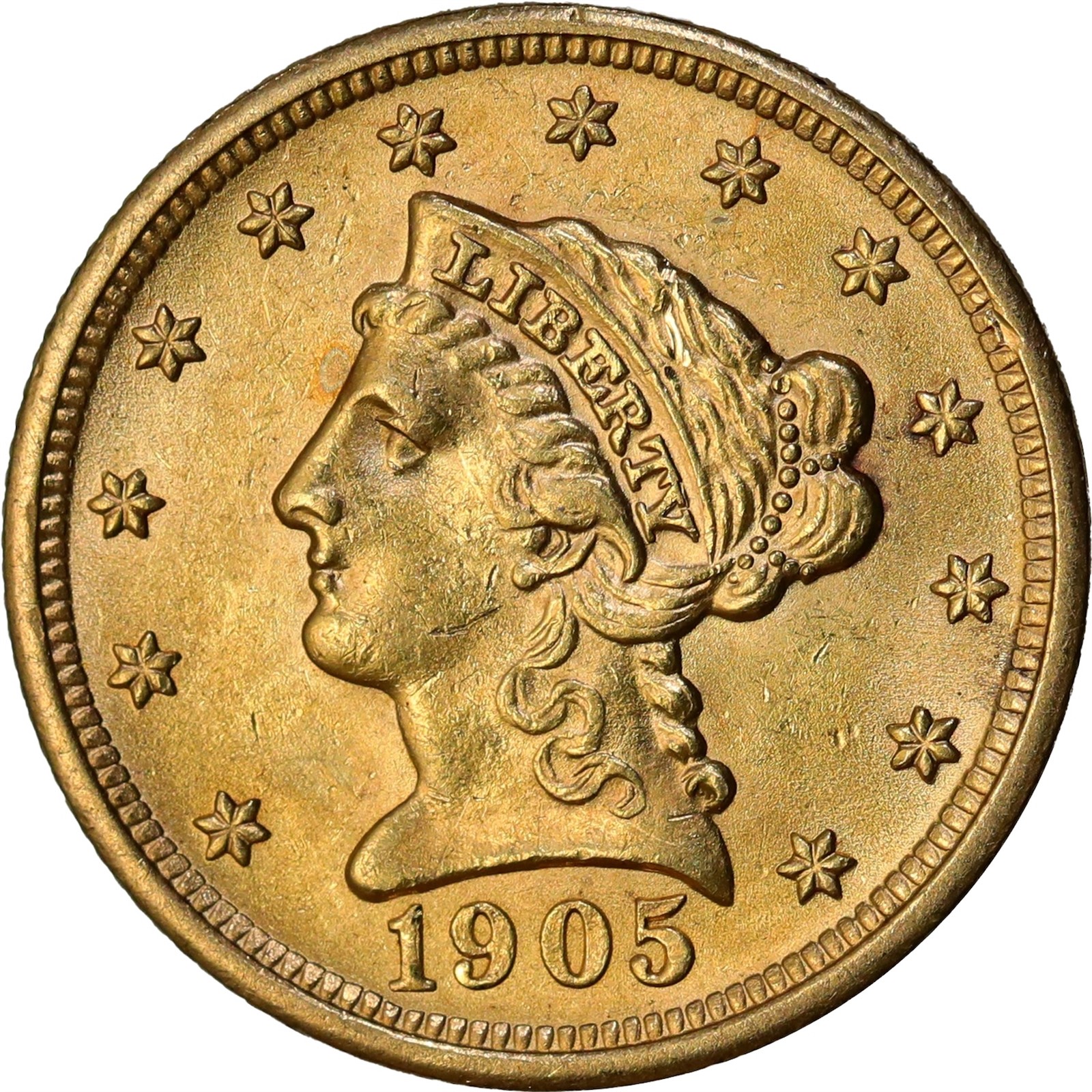USA. Liberty Head Quarter Eagle ($2.5) 1905 UNC