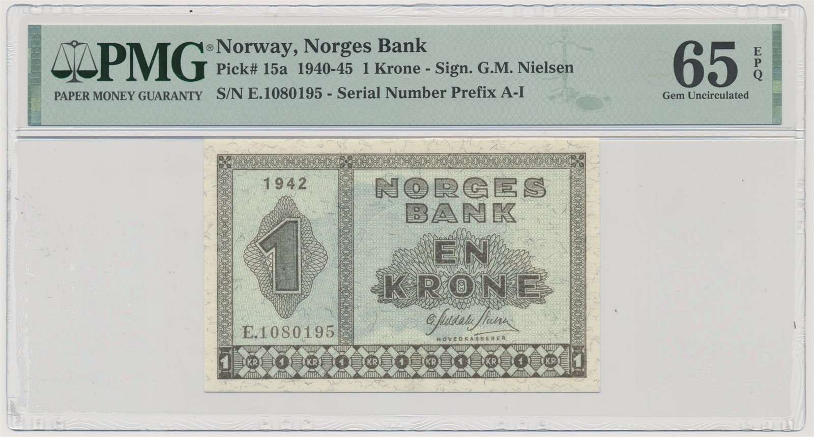 1 Krone 1942 E PMG 65 EPQ