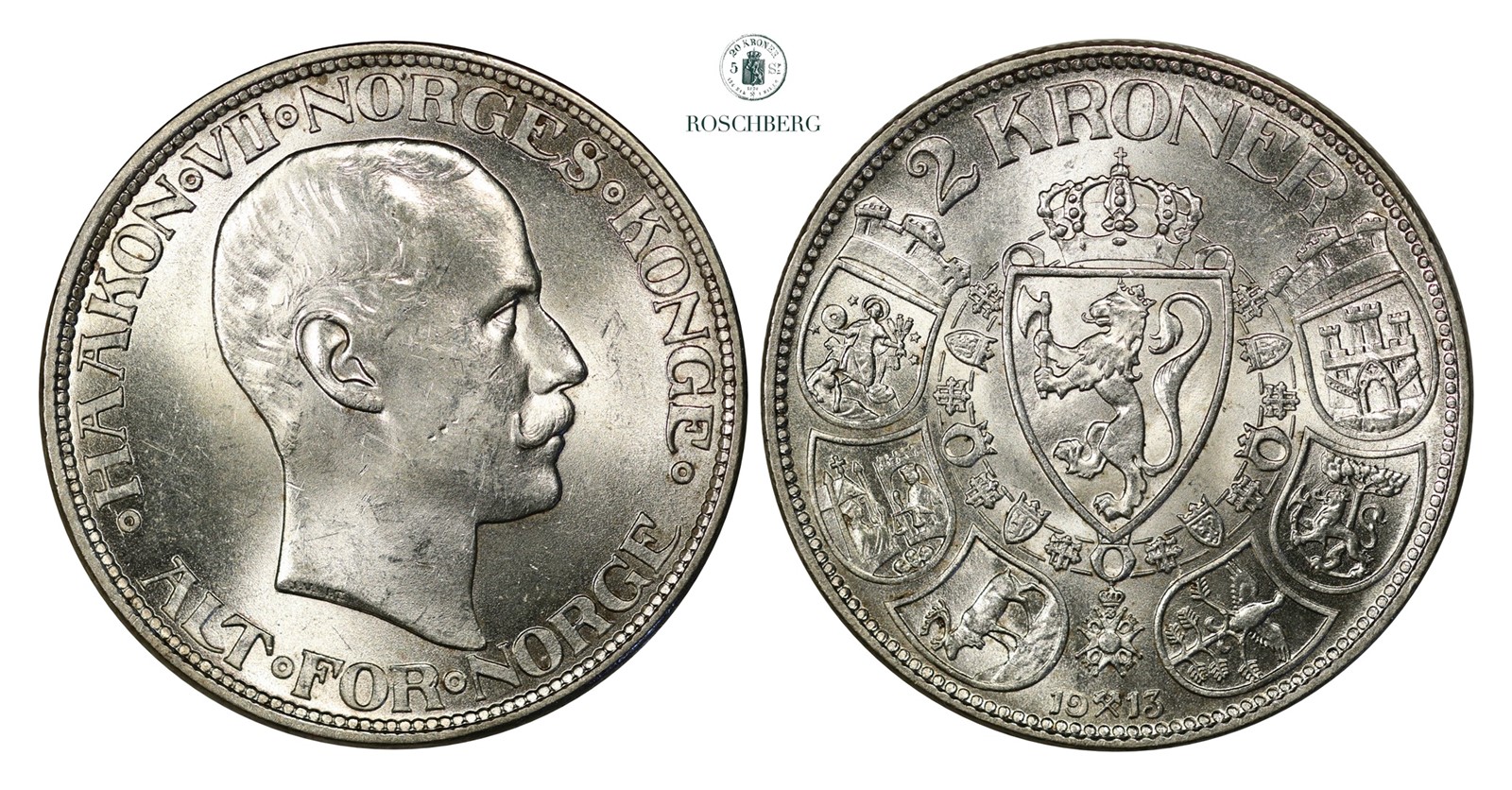 2 Kroner 1913 Kv 0 (UNC)