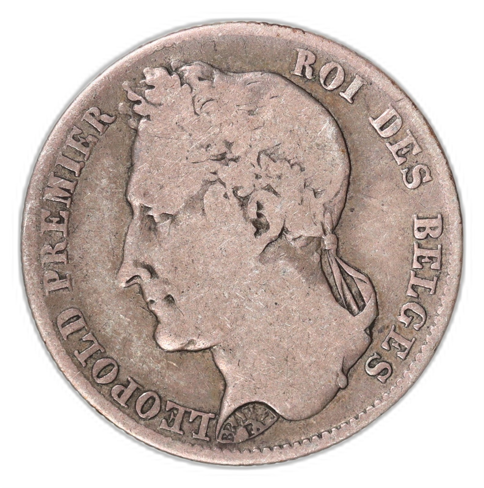BELGIUM. Leopold I. 1/2 Franc. 1844. F.