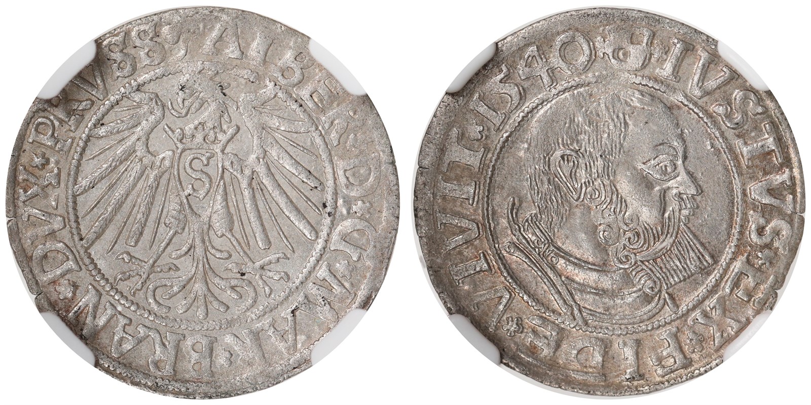 GERMANY. Albercht I. 3 Groschen. 1540. MS63.